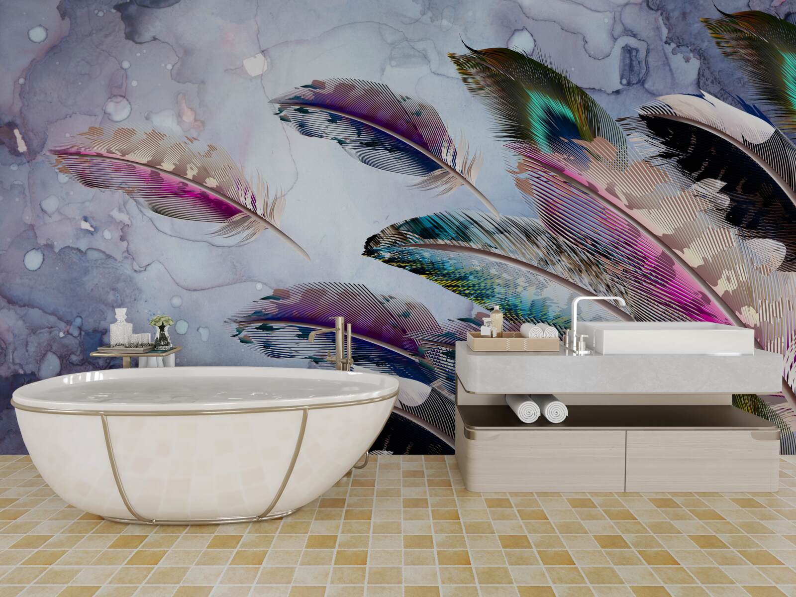 Fototapeta perie čarovného vtáka