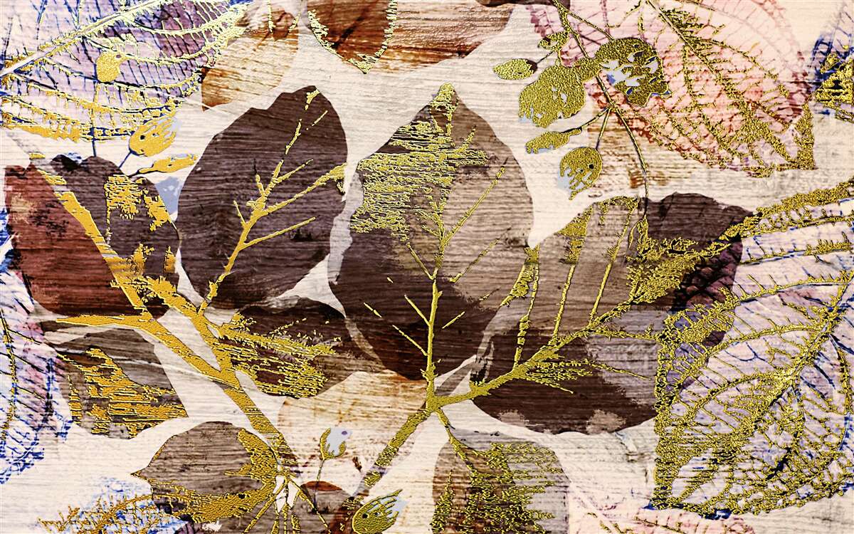 Fototapeta jesenné lístie so zlatým odtieňom