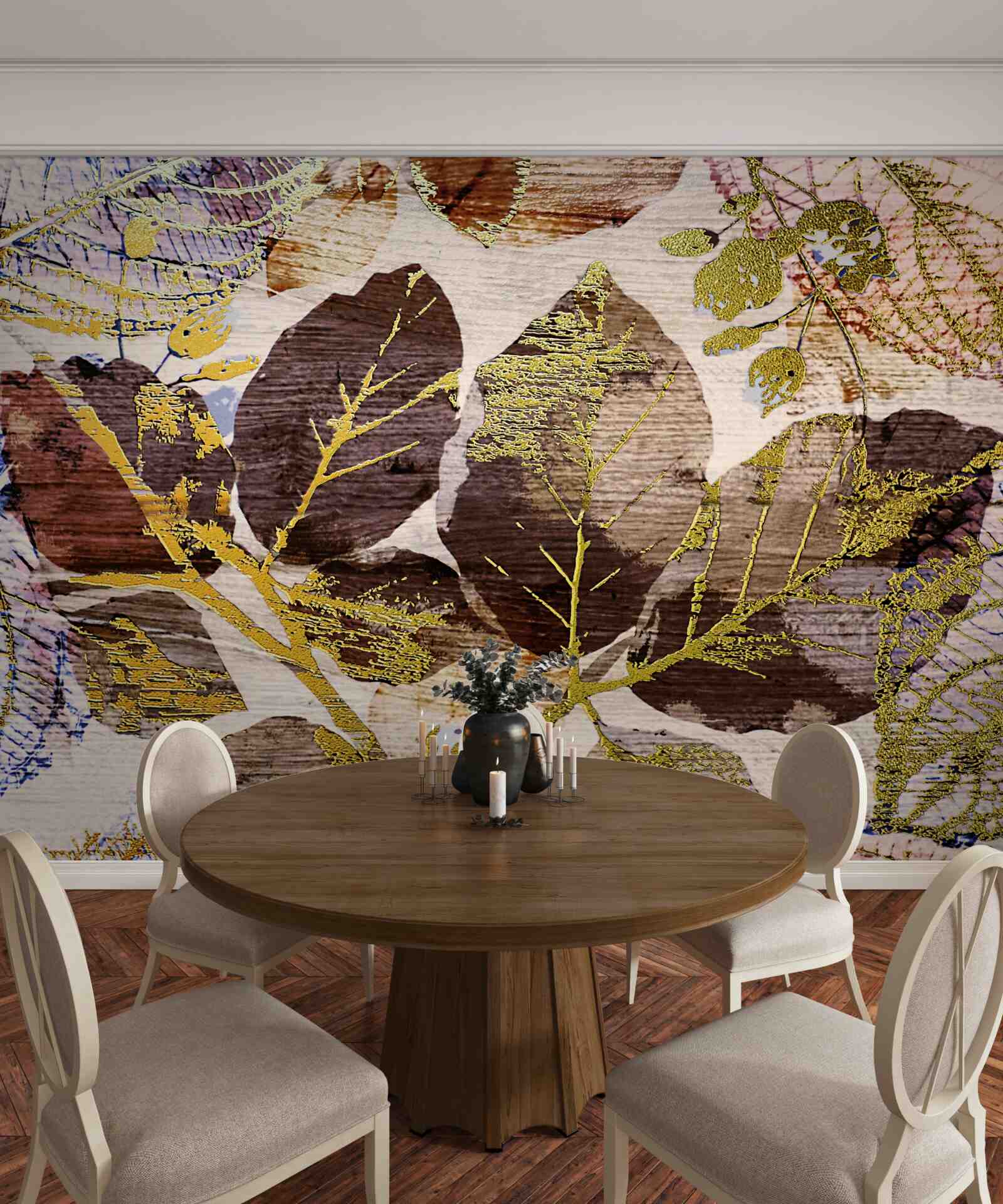 Fototapeta jesenné lístie so zlatým odtieňom