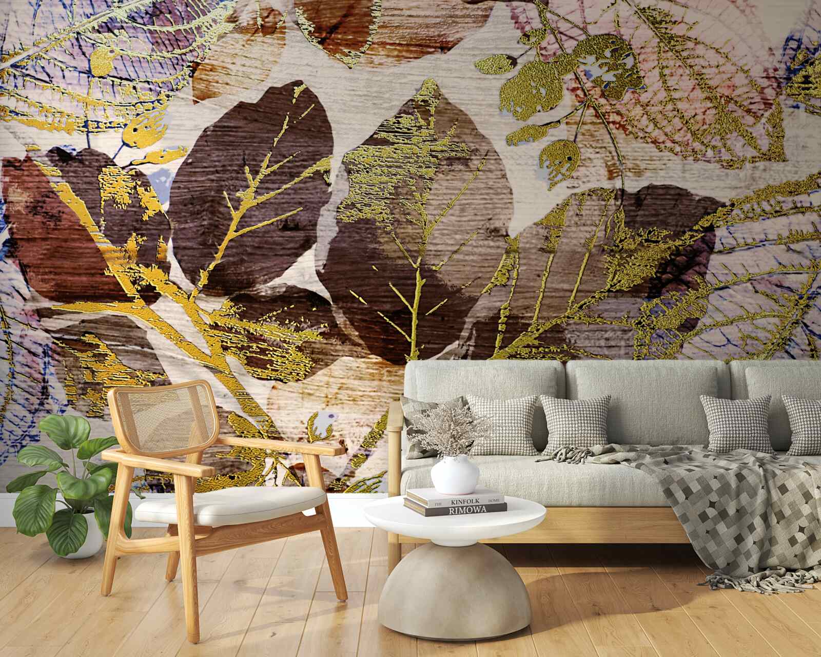 Fototapeta jesenné lístie so zlatým odtieňom