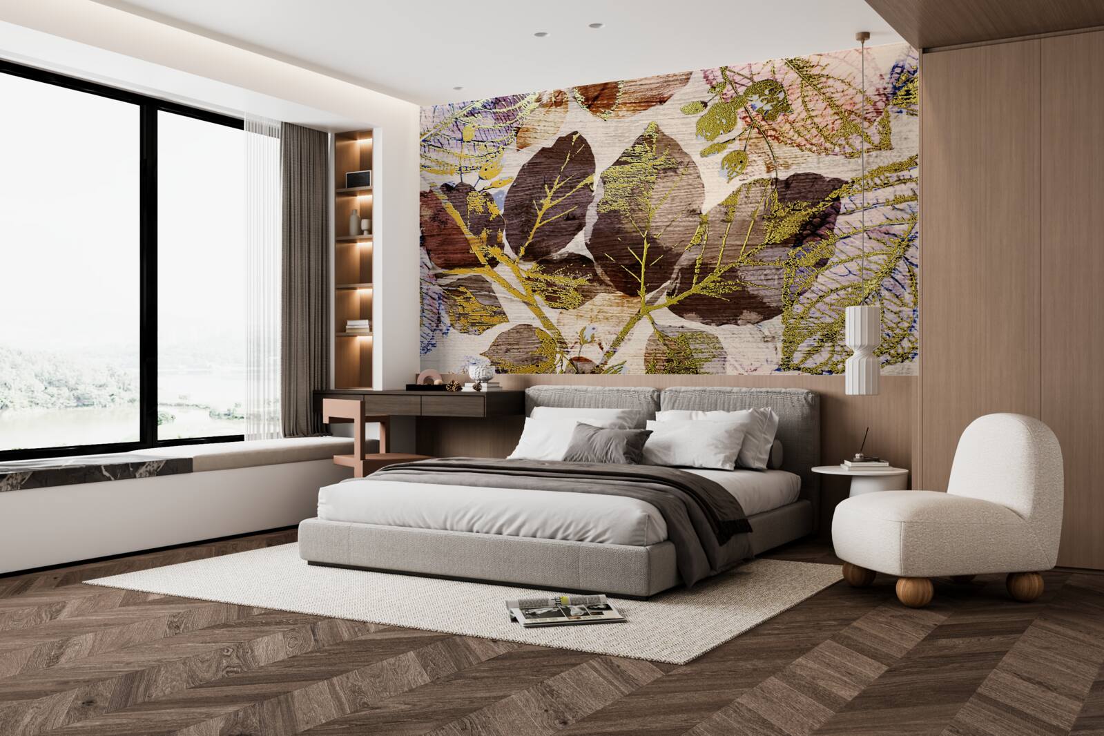 Fototapeta jesenné lístie so zlatým odtieňom