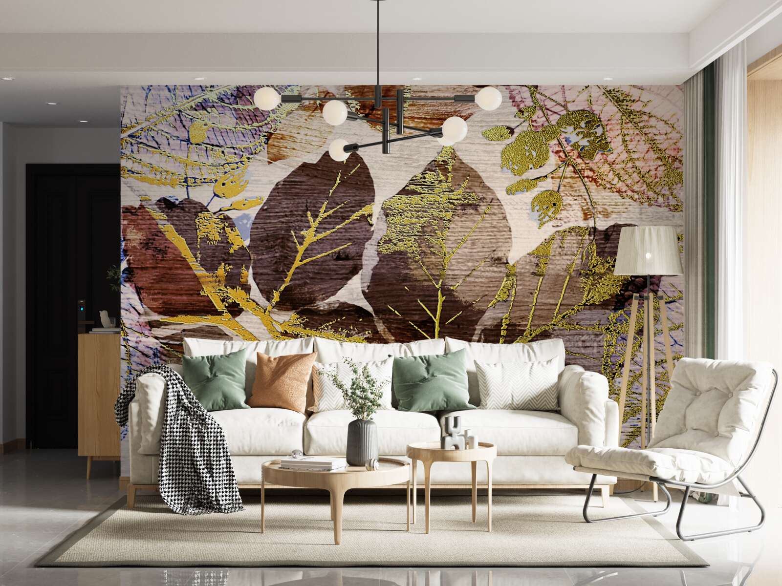 Fototapeta jesenné lístie so zlatým odtieňom