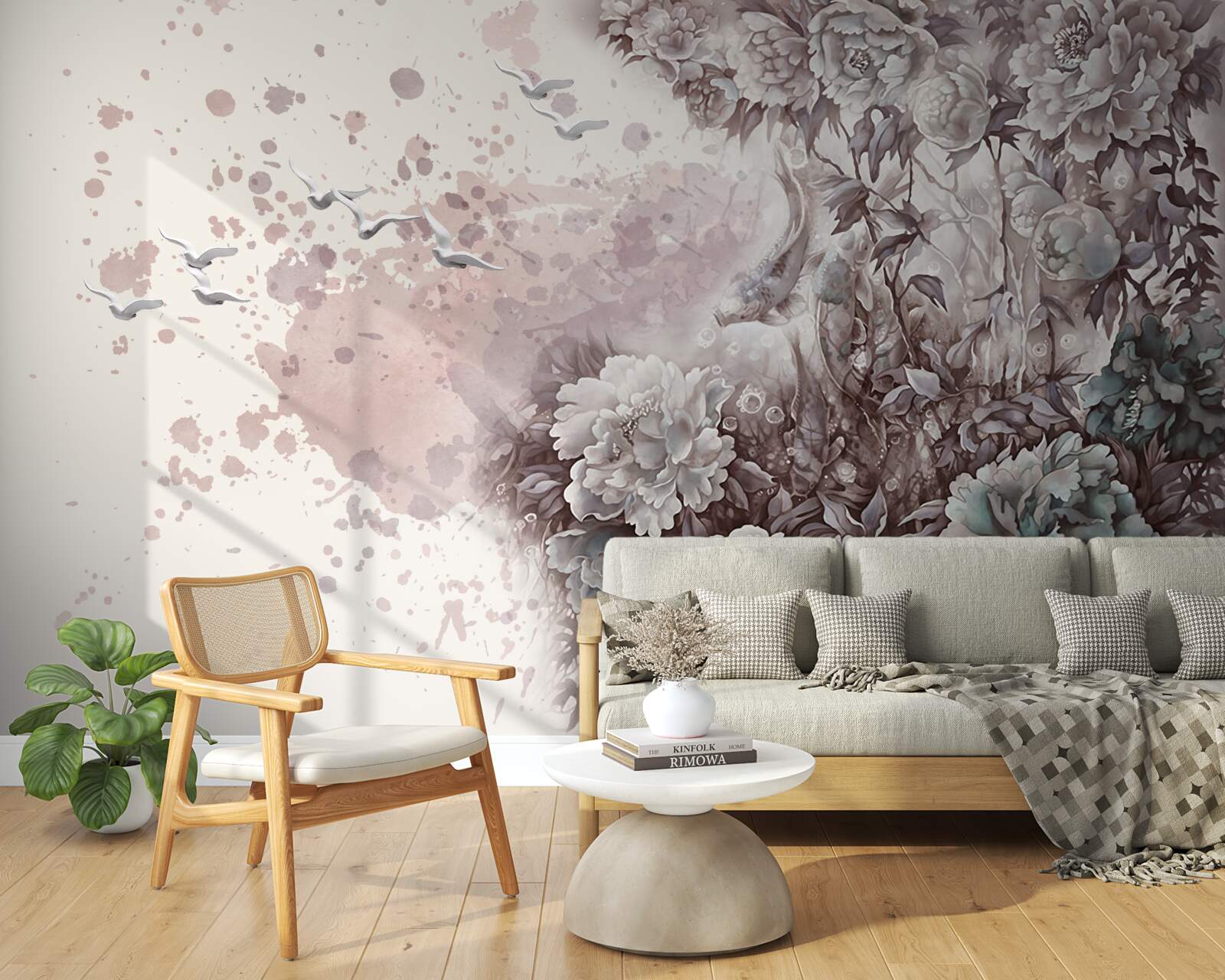 Fototapeta kvitnúce rastliny sa trepotajú v poryvech vetra