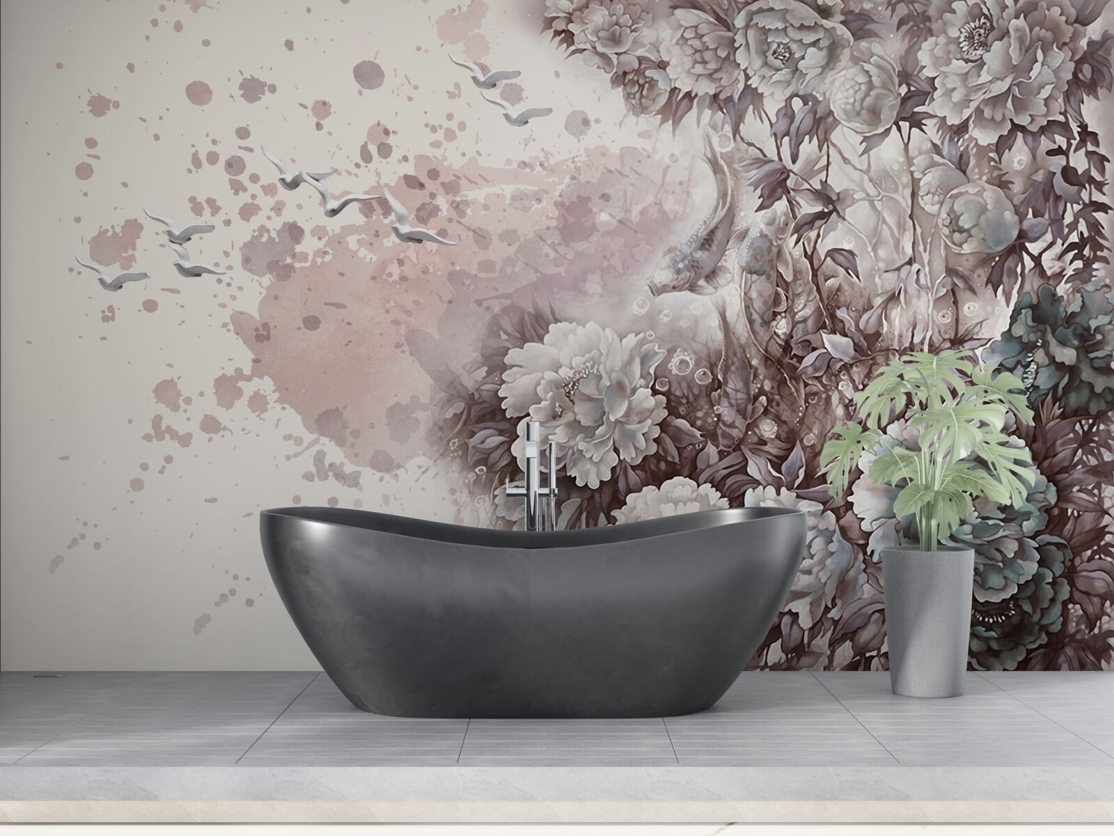 Fototapeta kvitnúce rastliny sa trepotajú v poryvech vetra