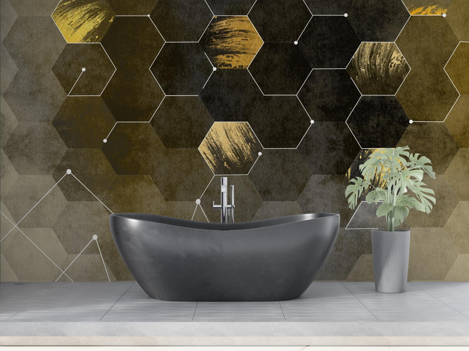 Fototapeta zlaté vtáky na nočnej oblohe