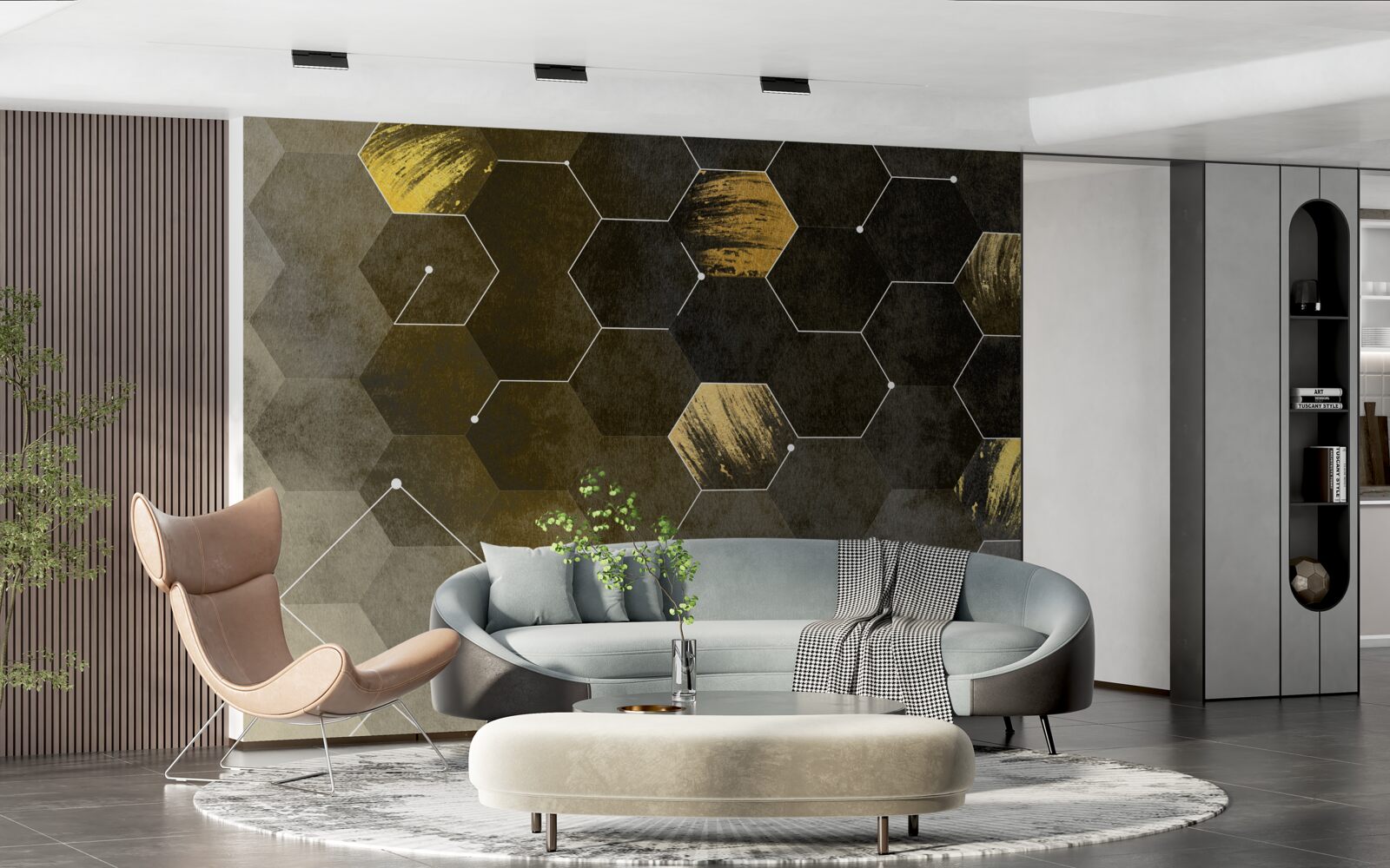 Fototapeta zlaté vtáky na nočnej oblohe