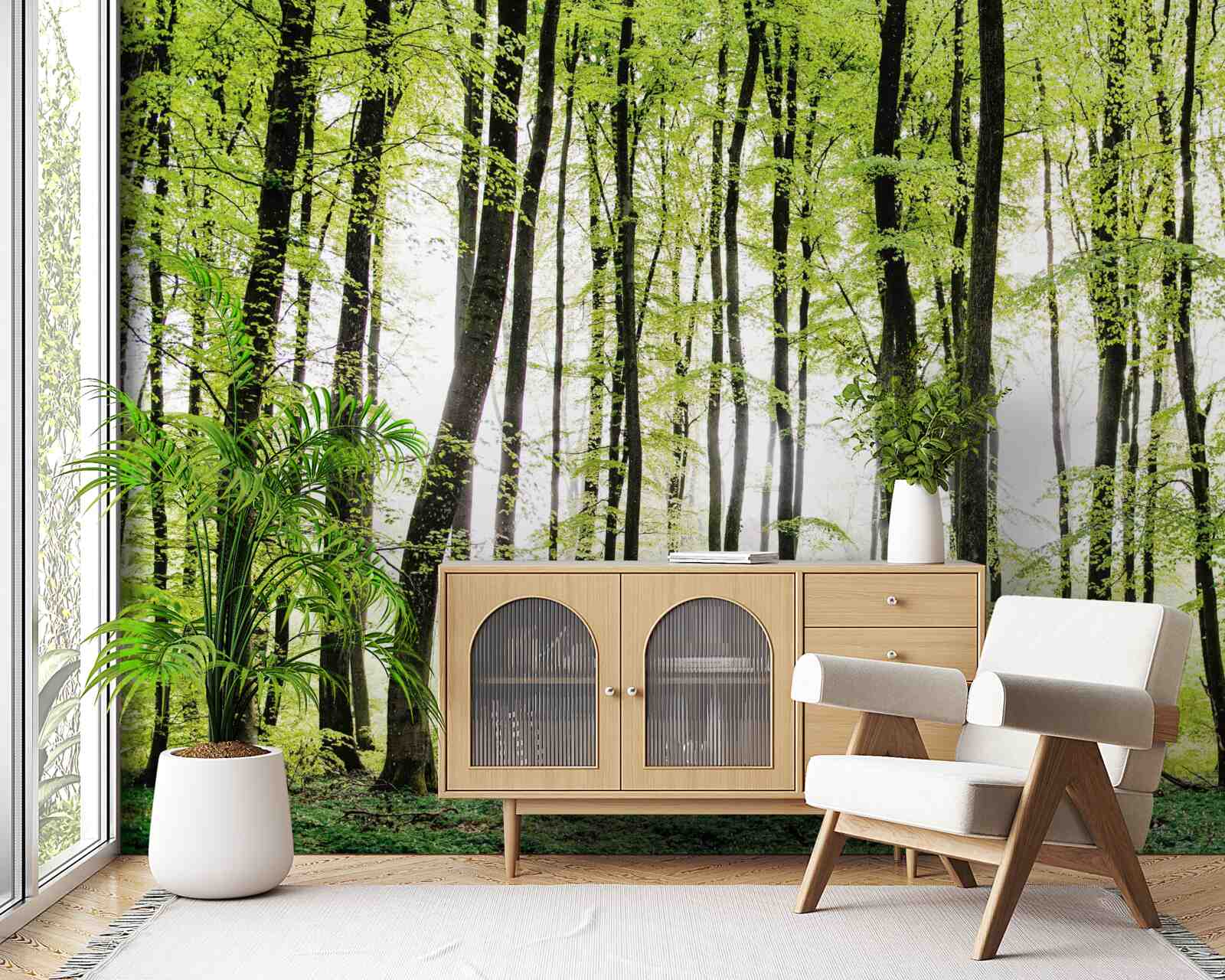 Fototapeta ranné stromy tiahnuce sa nahor ako štíhle stĺpy