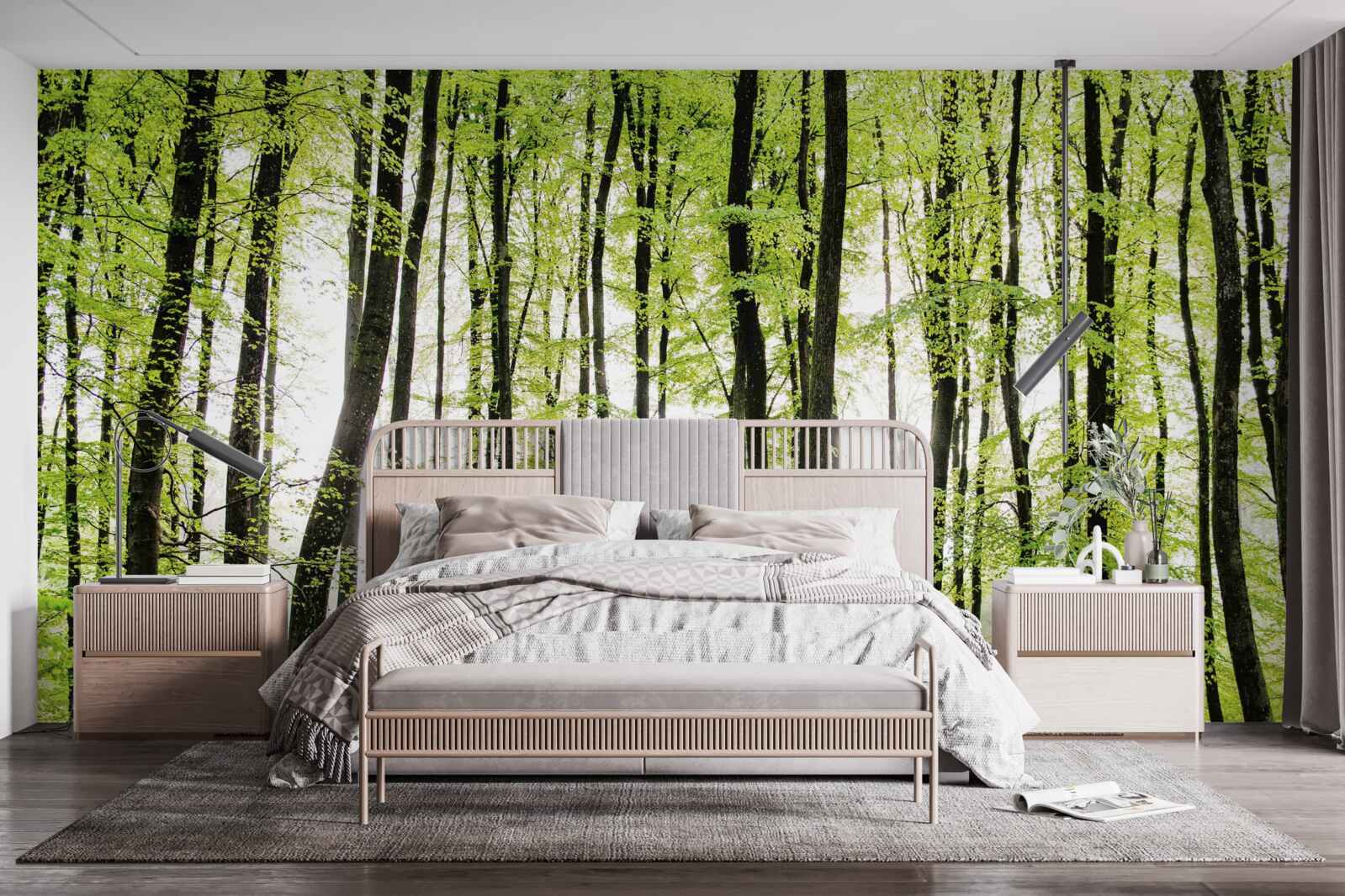 Fototapeta ranné stromy tiahnuce sa nahor ako štíhle stĺpy