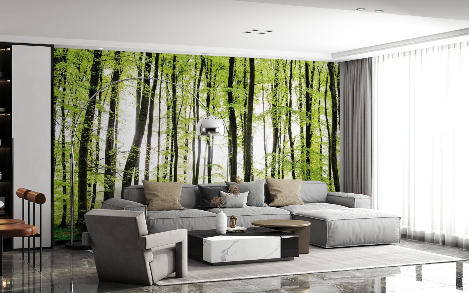 Fototapeta ranné stromy tiahnuce sa nahor ako štíhle stĺpy