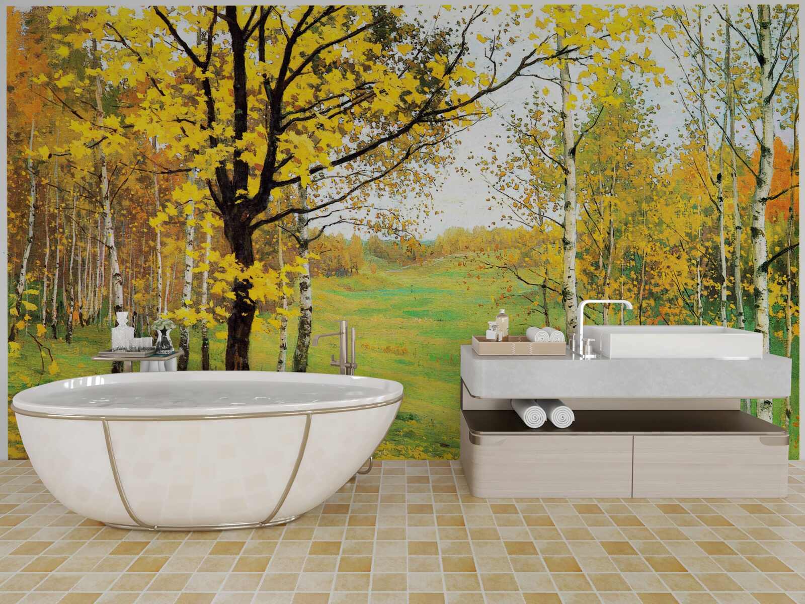 Fototapeta jesenný les je zahalený do úžasných odtieňov