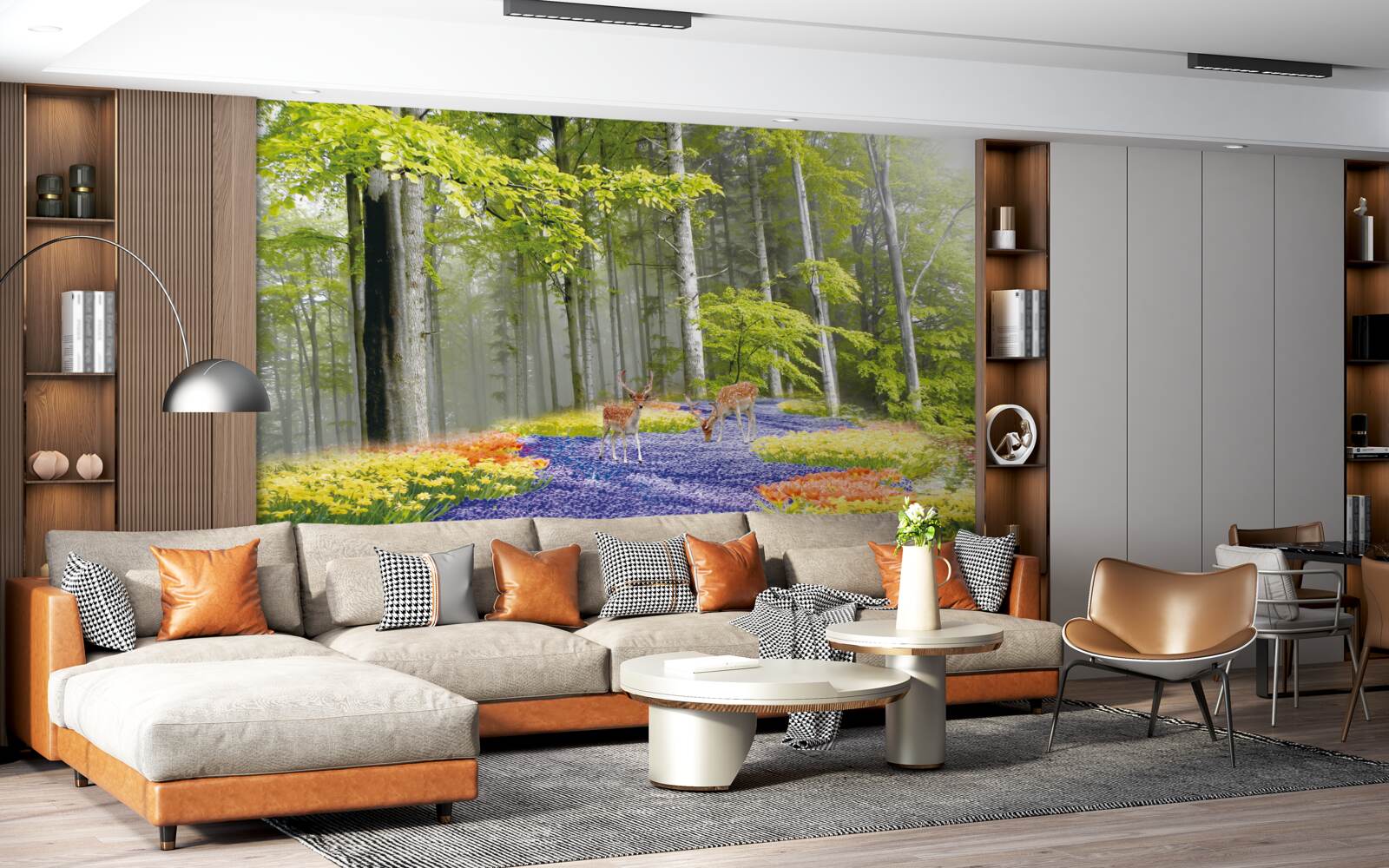 Fototapeta srnčia prechádzka v zelenom lese