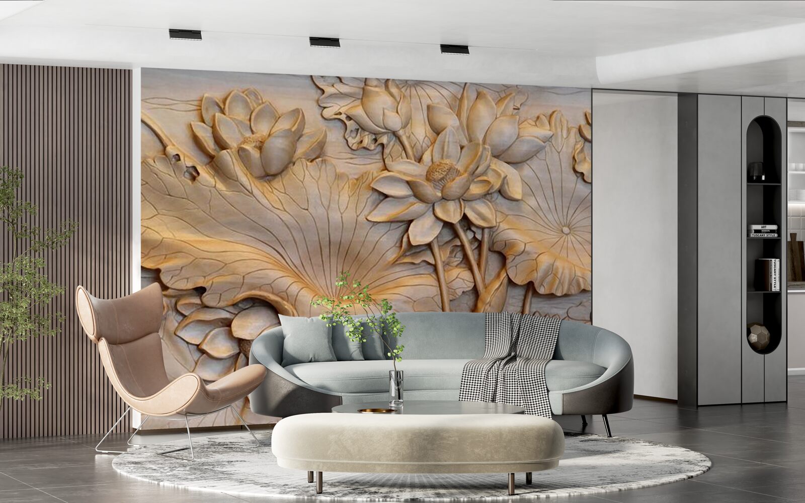 Fototapeta kompozícia kvetov a listov v usporiadanom usporiadaní