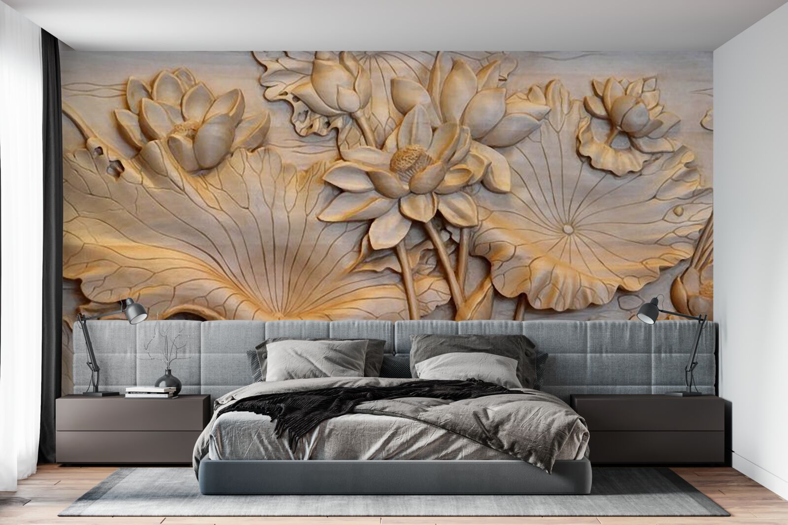 Fototapeta kompozícia kvetov a listov v usporiadanom usporiadaní