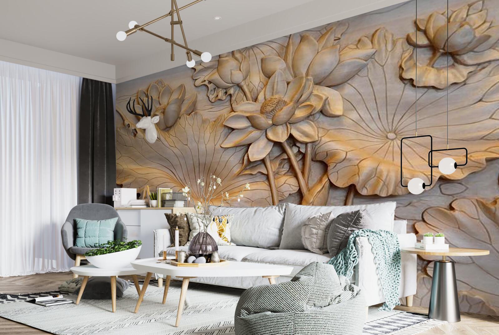 Fototapeta kompozícia kvetov a listov v usporiadanom usporiadaní