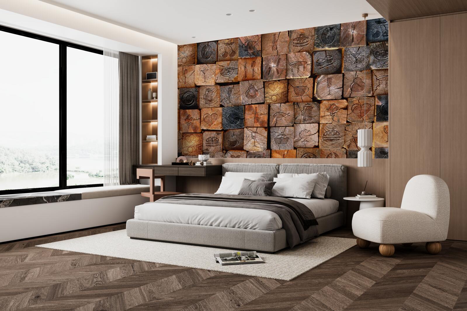 Fototapeta prírodná drevená dlažba