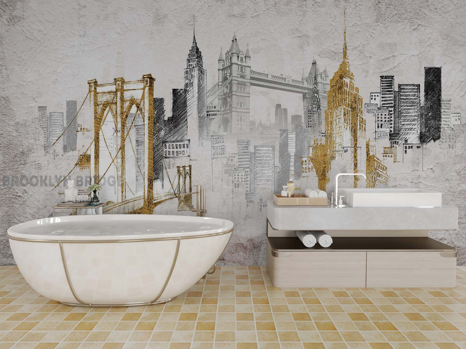 Fototapeta abstraktný new york vo vintage štýle