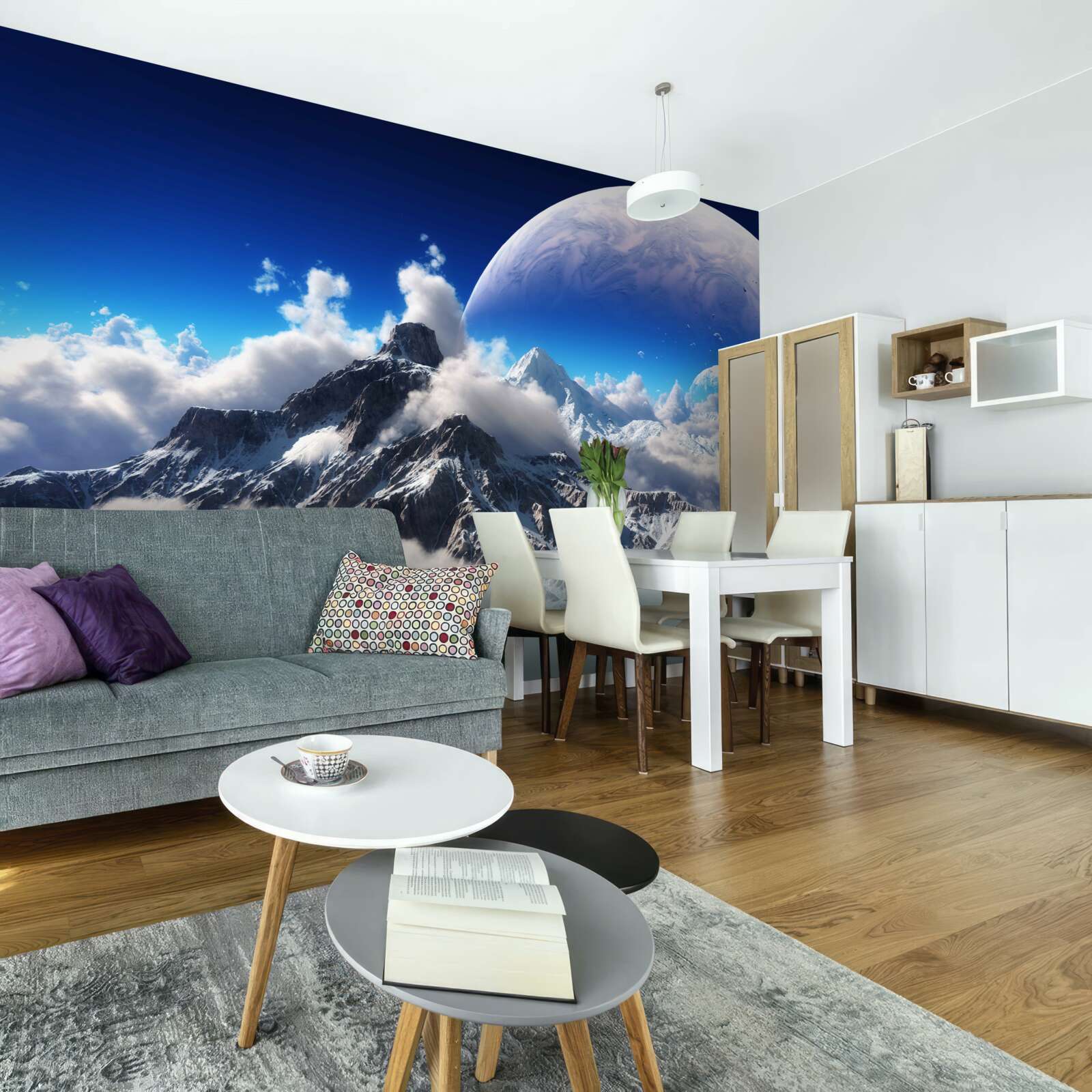 Fototapeta zamračená obloha nad horami je plná kozmickej nádhery