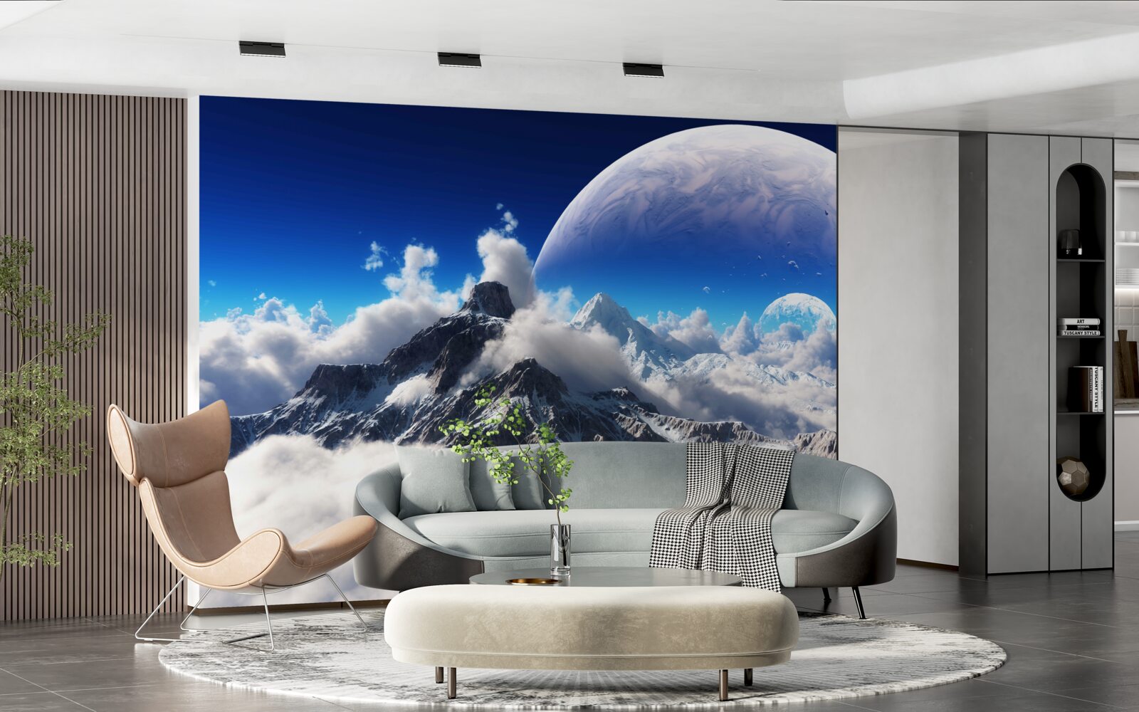 Fototapeta zamračená obloha nad horami je plná kozmickej nádhery