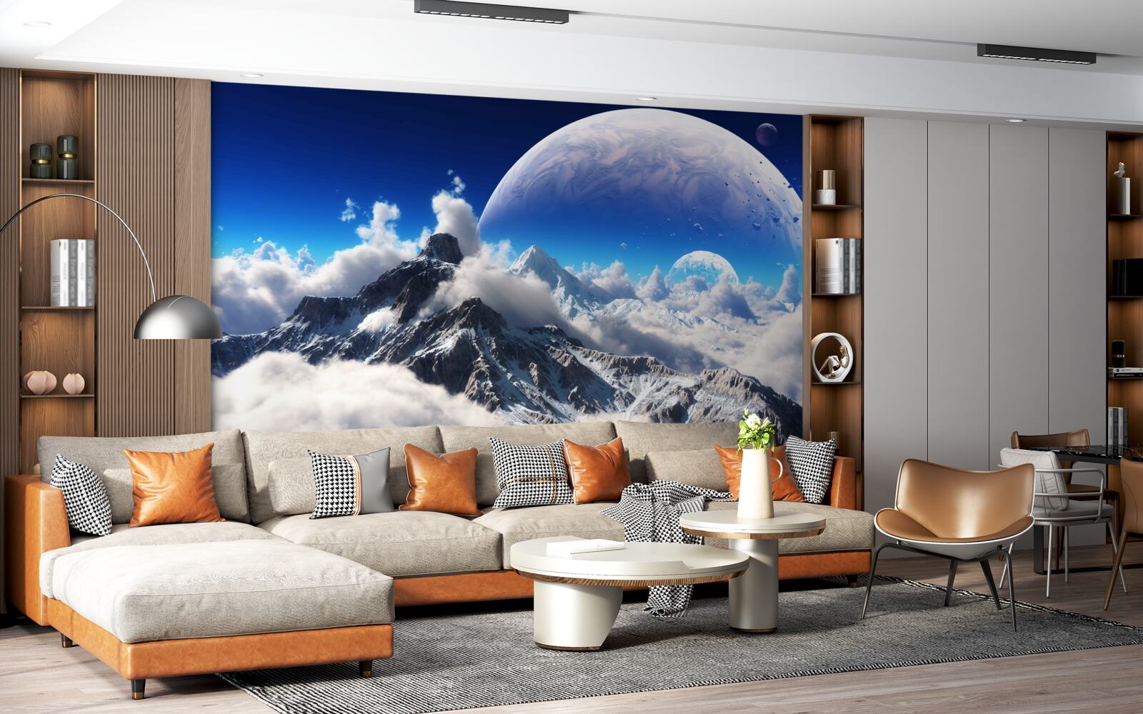 Fototapeta zamračená obloha nad horami je plná kozmickej nádhery