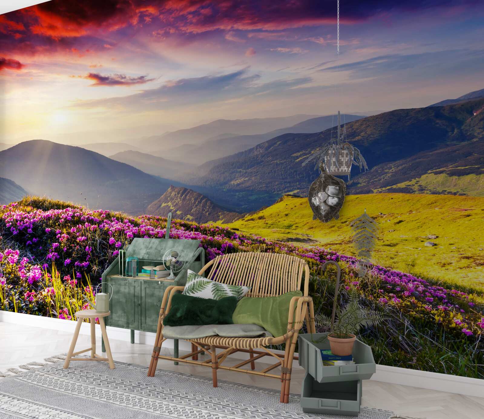 Fototapeta na úsvite horské kopce ožívajú živými farbami