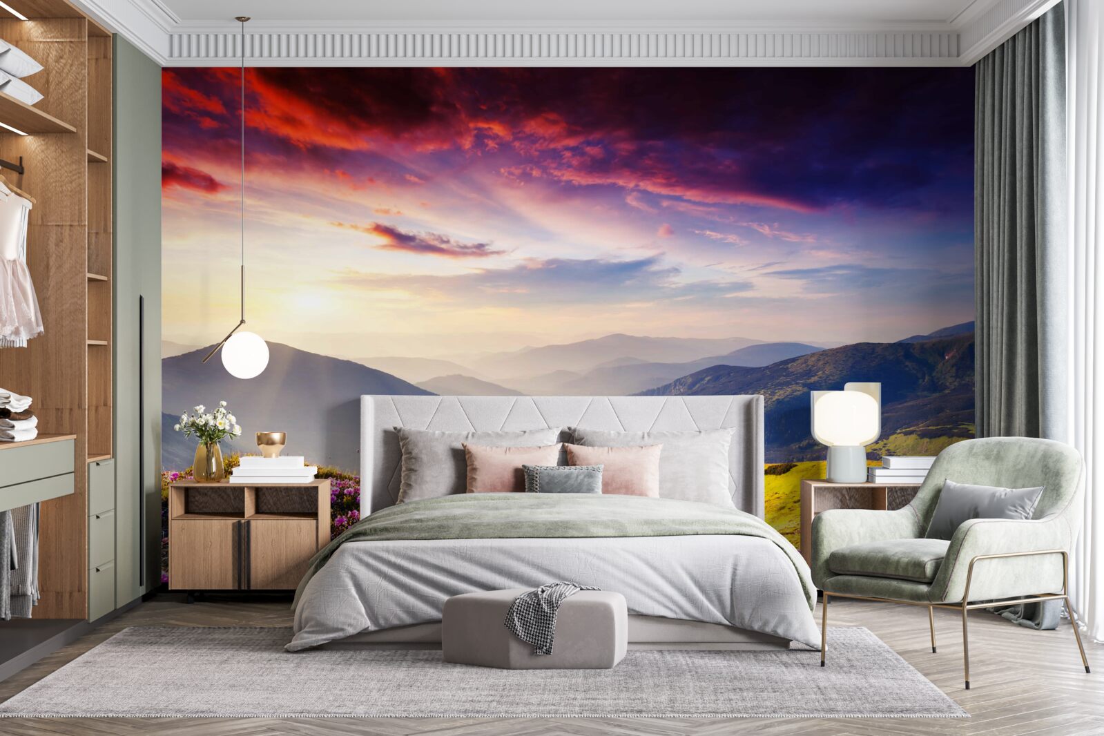 Fototapeta na úsvite horské kopce ožívajú živými farbami