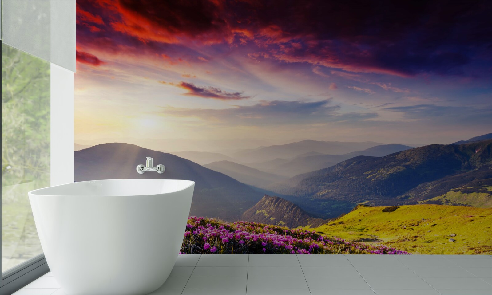 Fototapeta na úsvite horské kopce ožívajú živými farbami