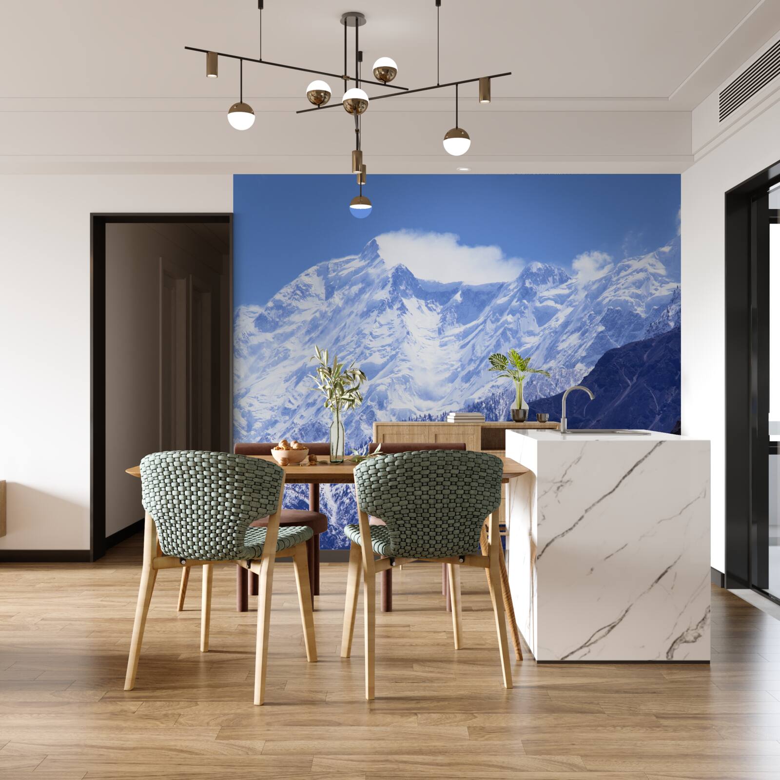 Fototapeta vrcholy mrakov, nehybné vo svojej ľadovej tvrdosti