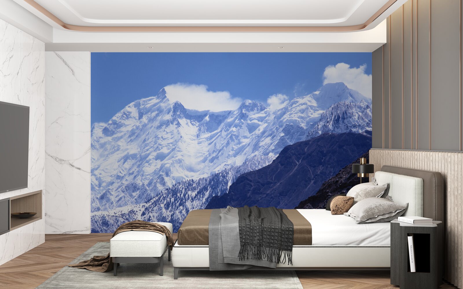 Fototapeta vrcholy mrakov, nehybné vo svojej ľadovej tvrdosti