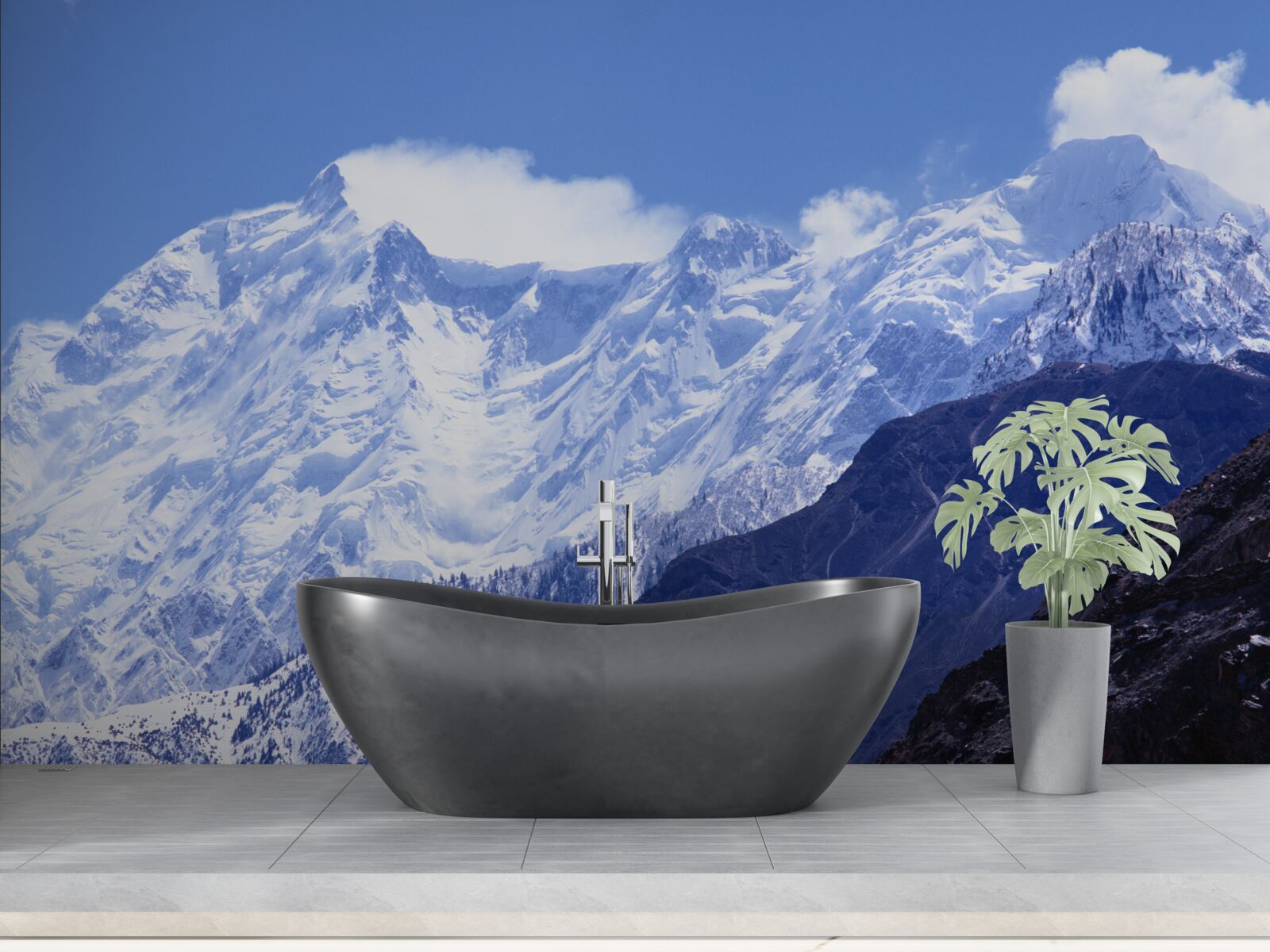 Fototapeta vrcholy mrakov, nehybné vo svojej ľadovej tvrdosti