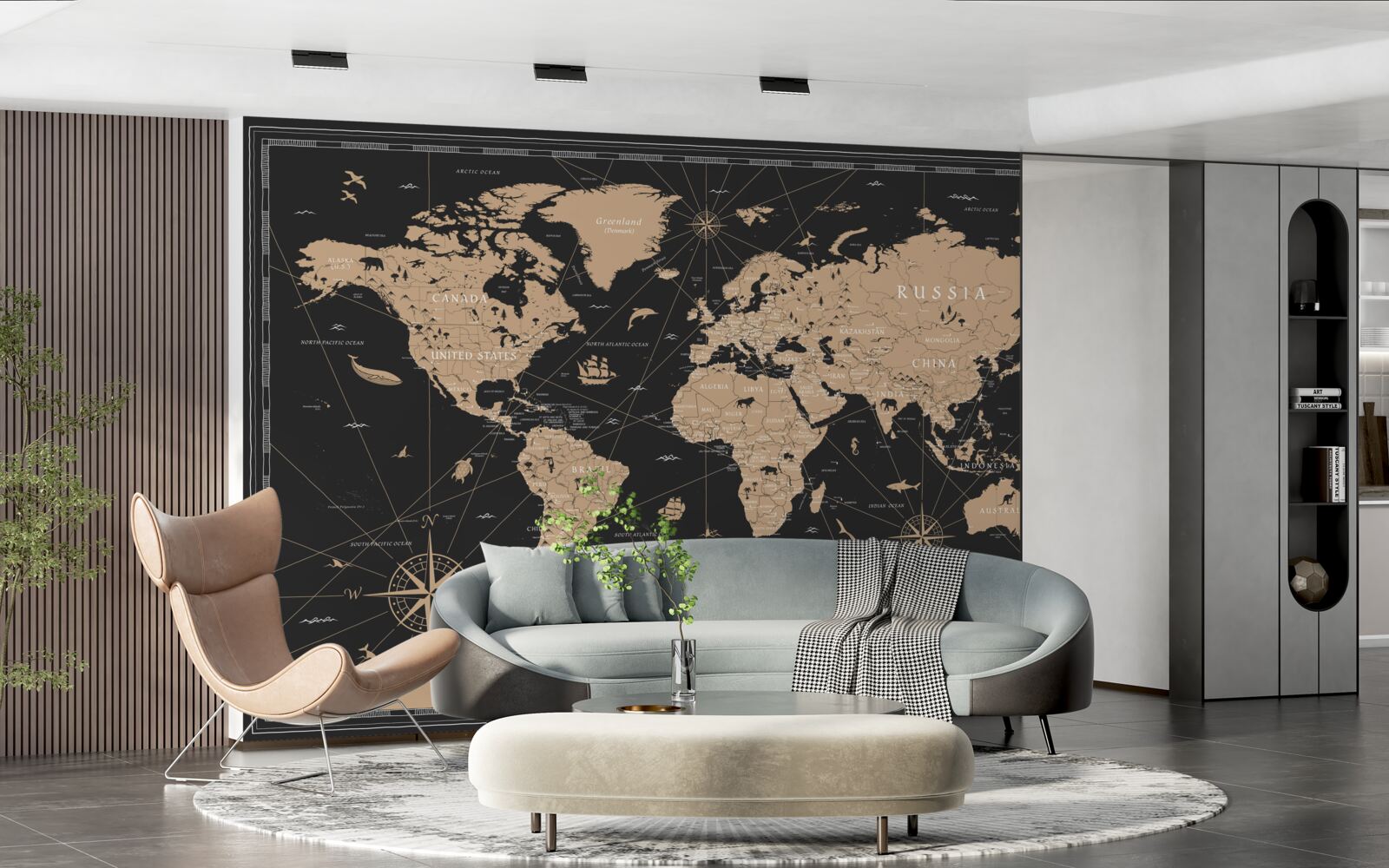 Fototapeta mapa sveta na tmavom pozadí