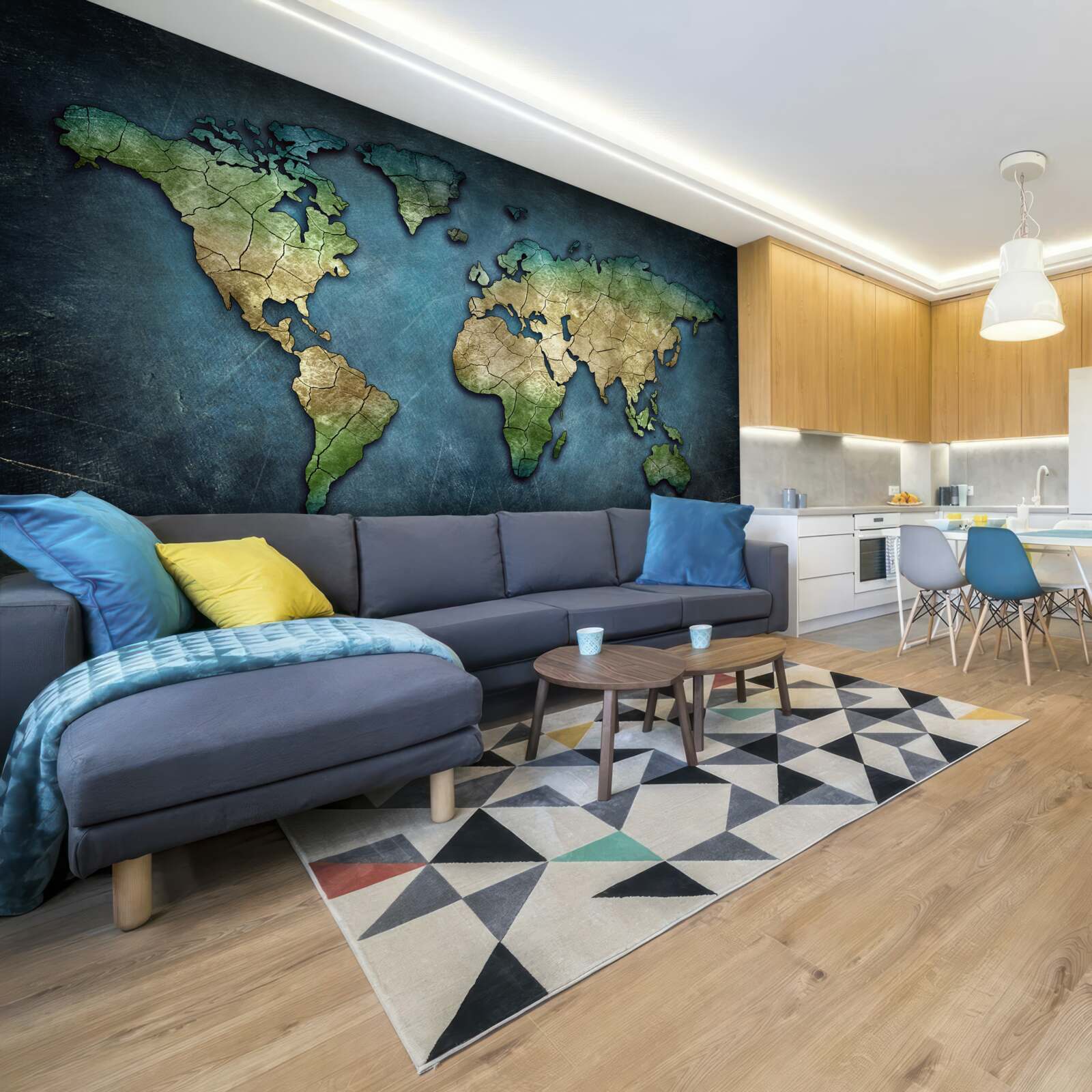 Fototapeta mapa sveta na stene