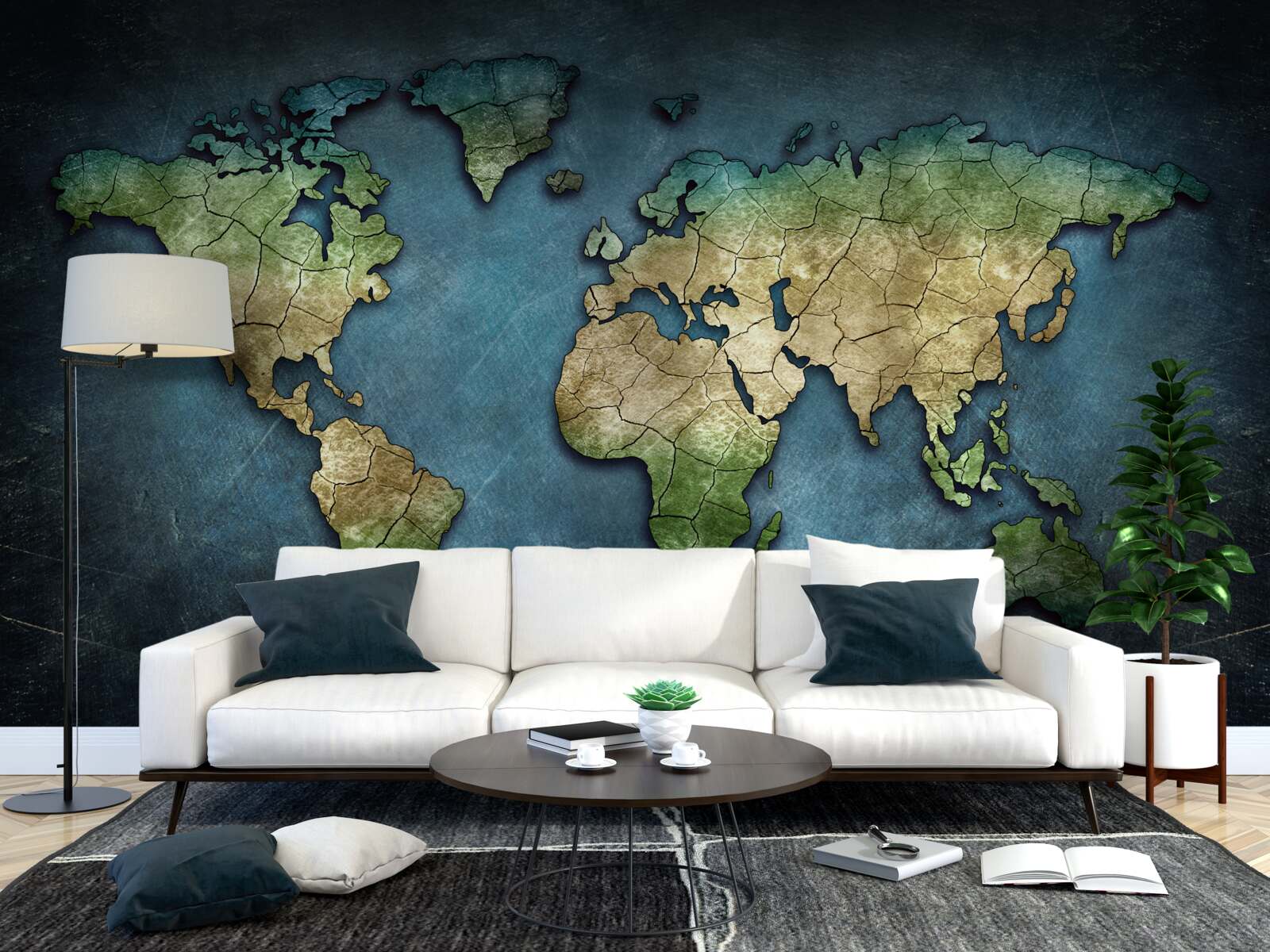 Fototapeta mapa sveta na stene