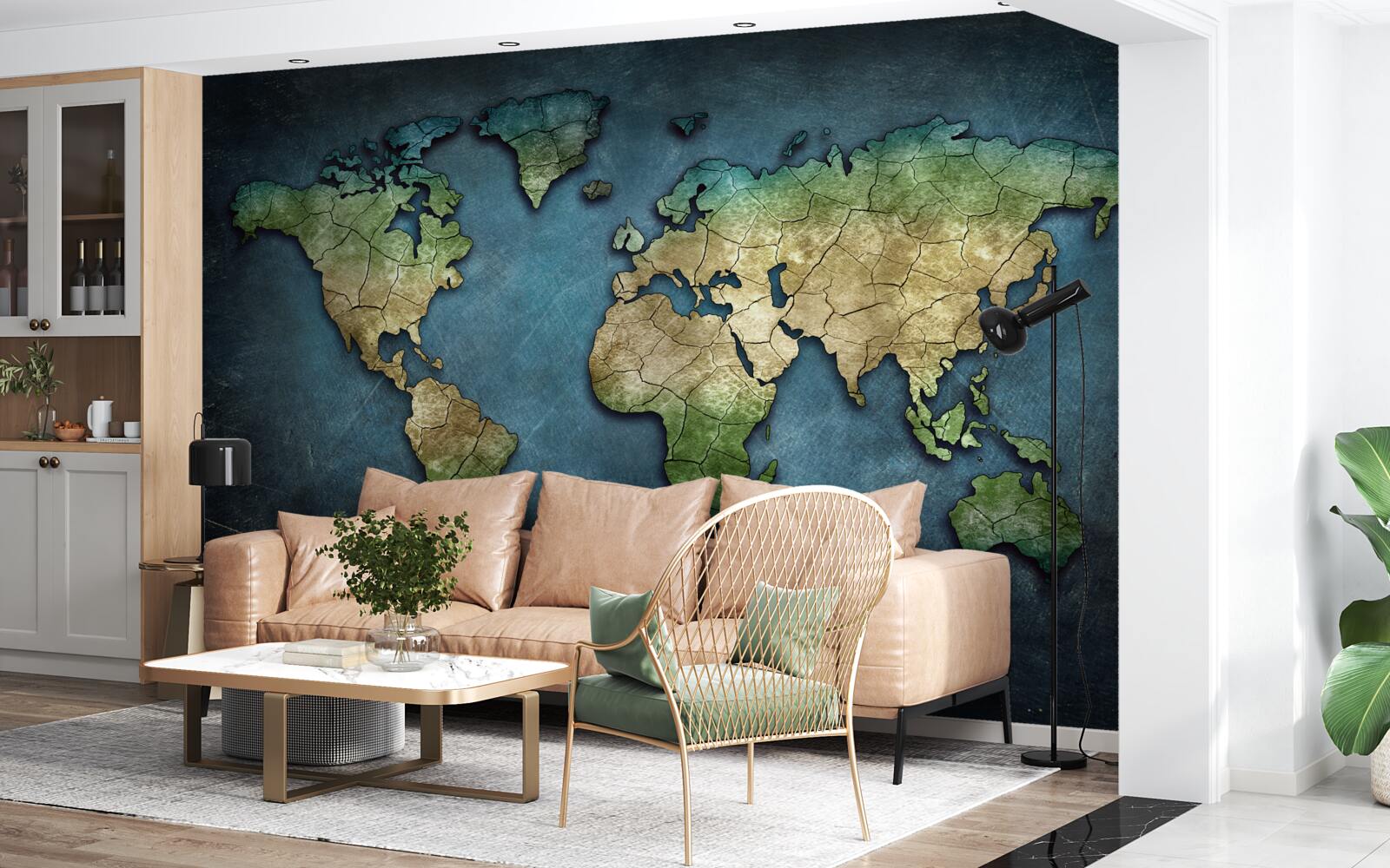 Fototapeta mapa sveta na stene