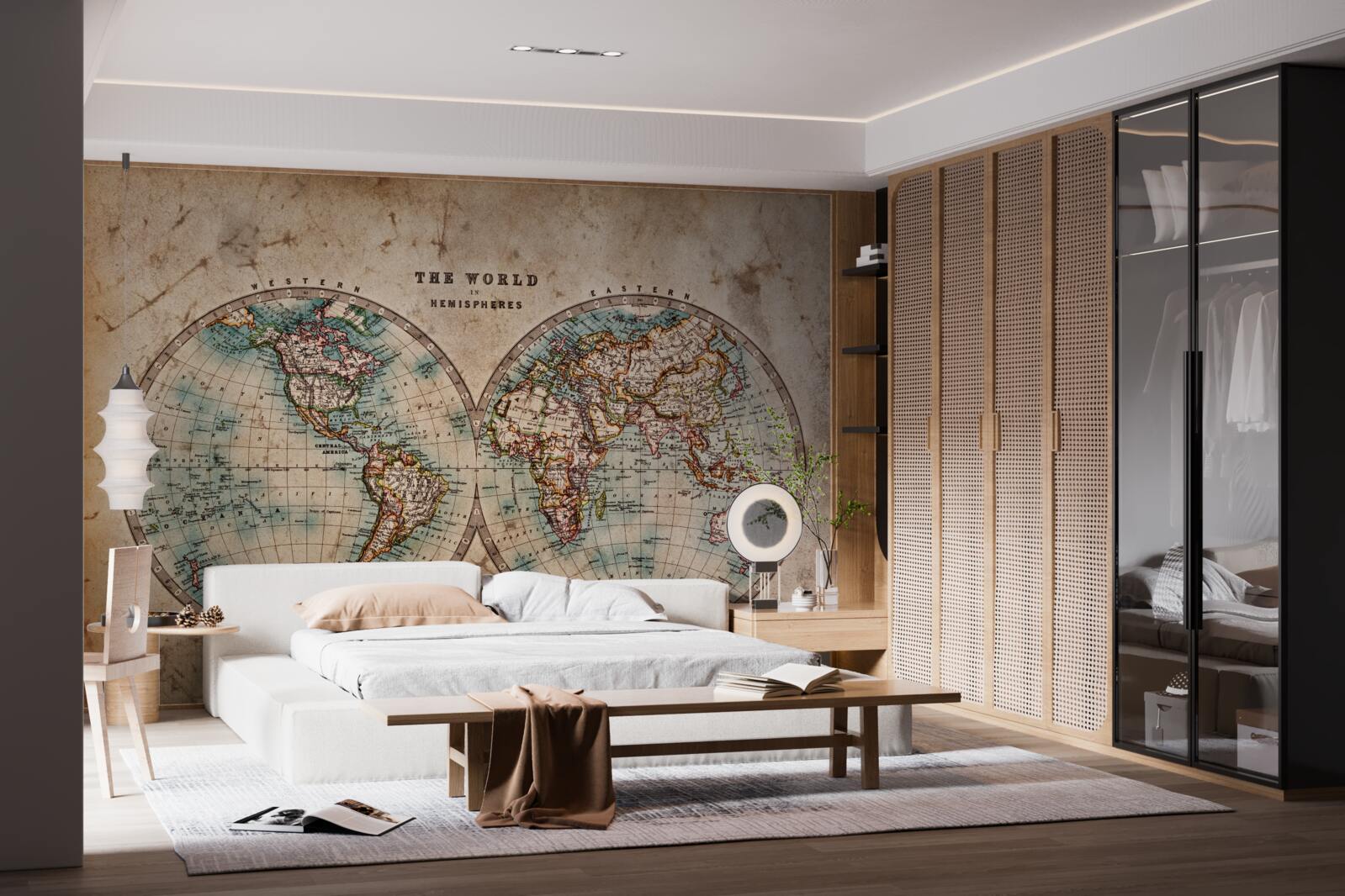 Fototapeta staroveký geografický atlas s ľavým mozgom