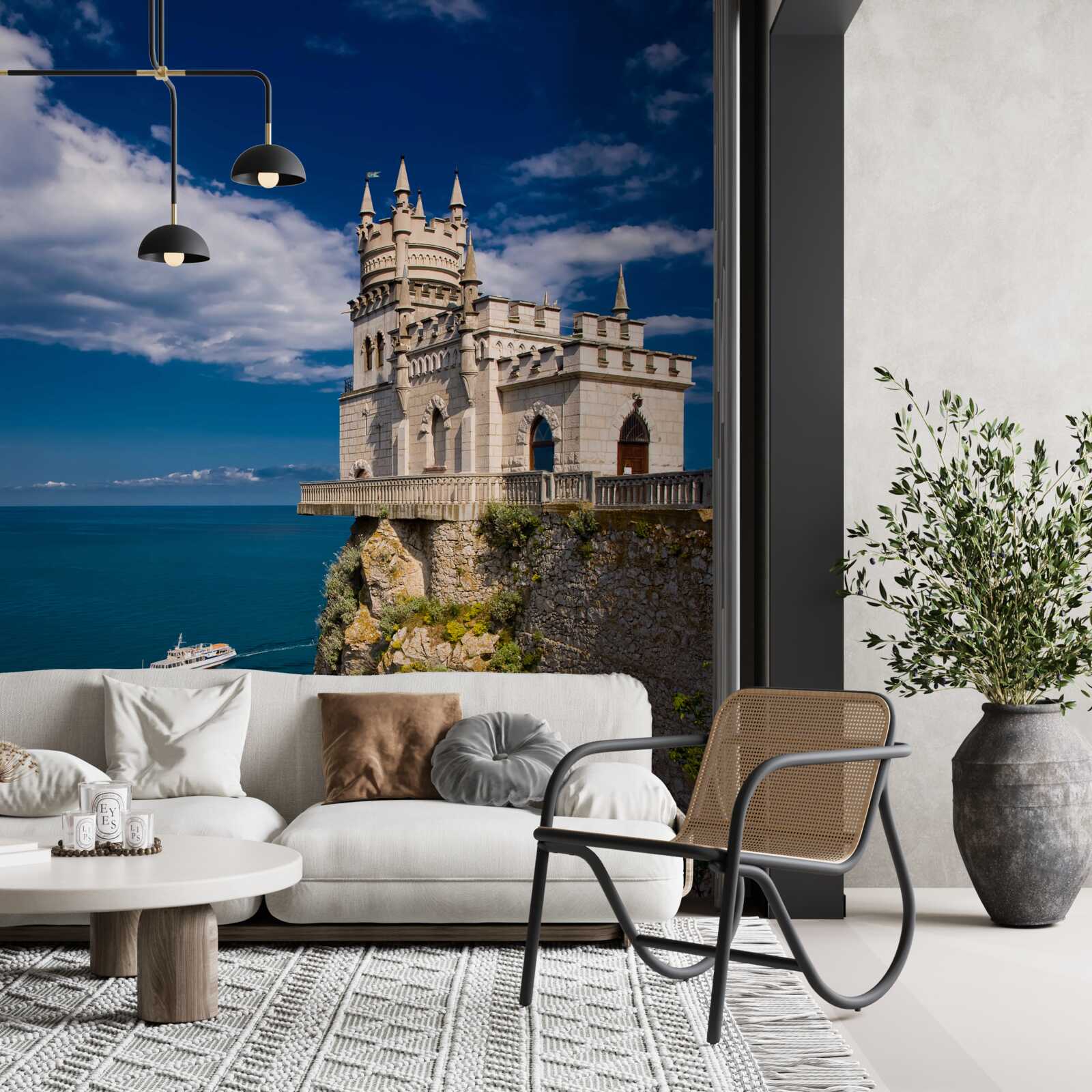 Fototapeta pevnosť na okraji morského útesu