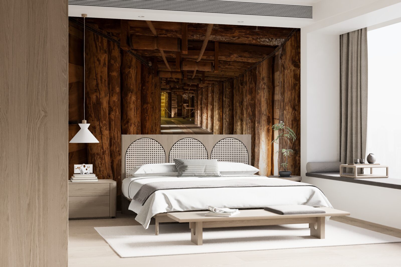 Fototapeta podzemný tunel z dreva