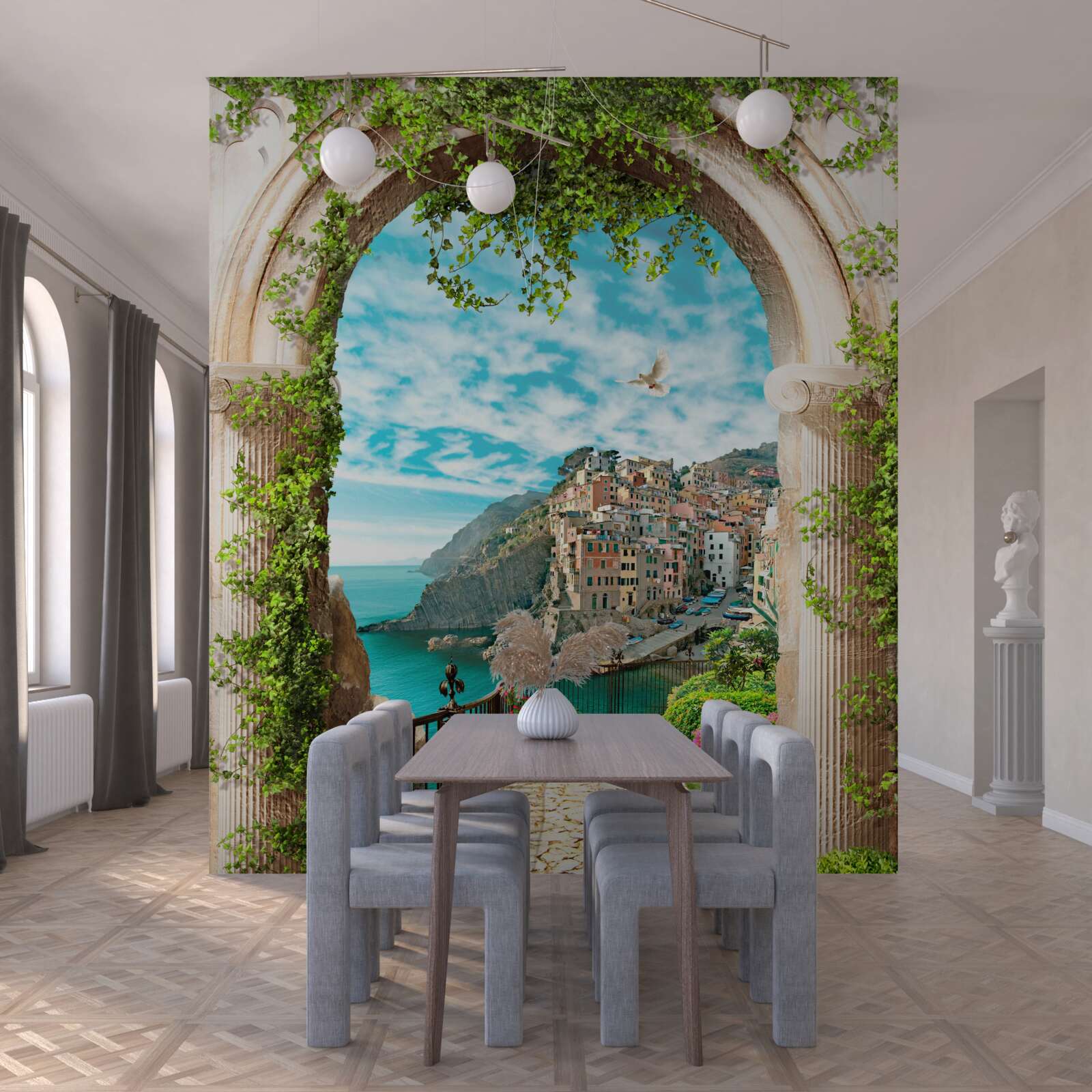 Fototapeta kamenný oblúk a cesta vedúca do mesta