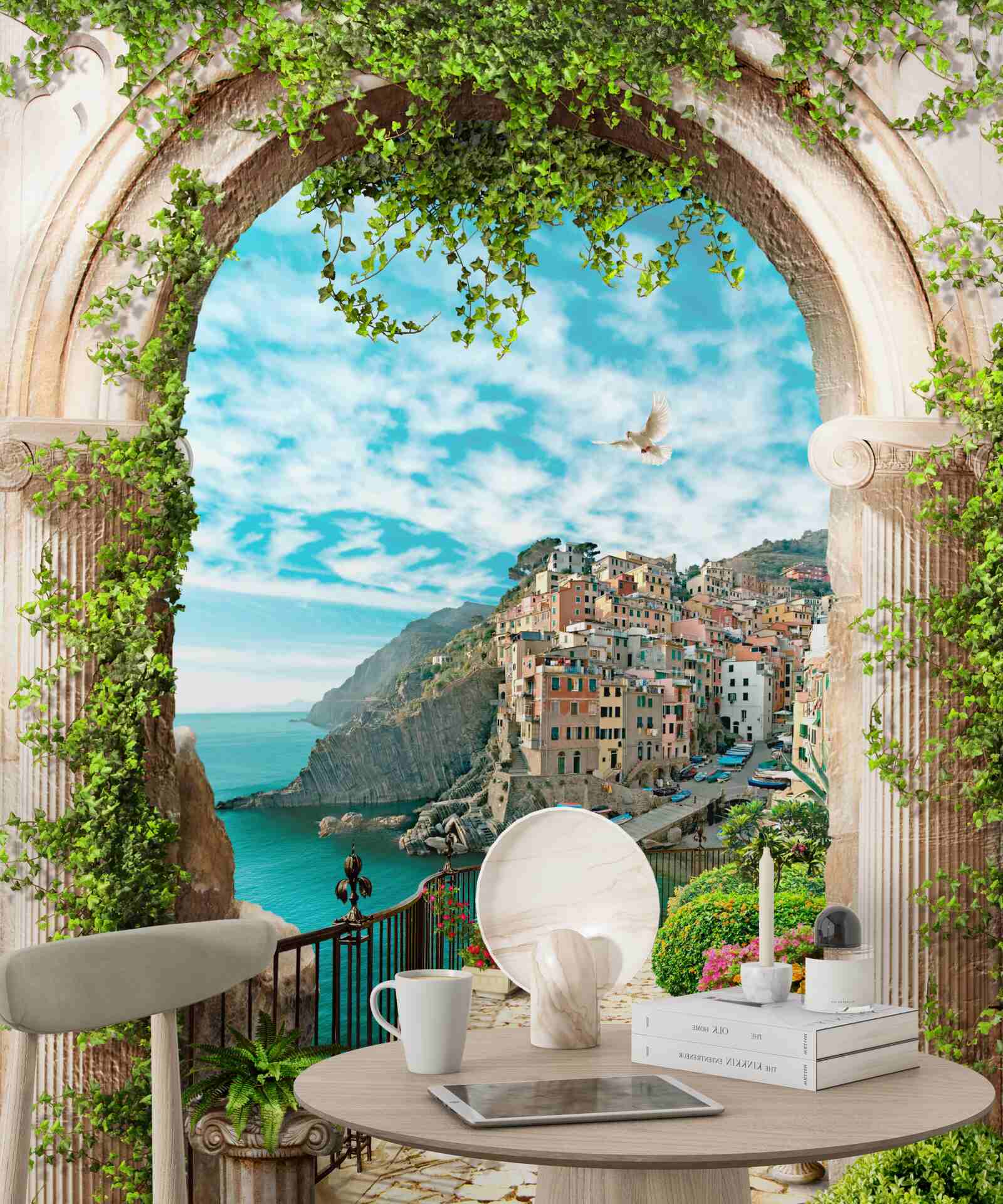 Fototapeta kamenný oblúk a cesta vedúca do mesta