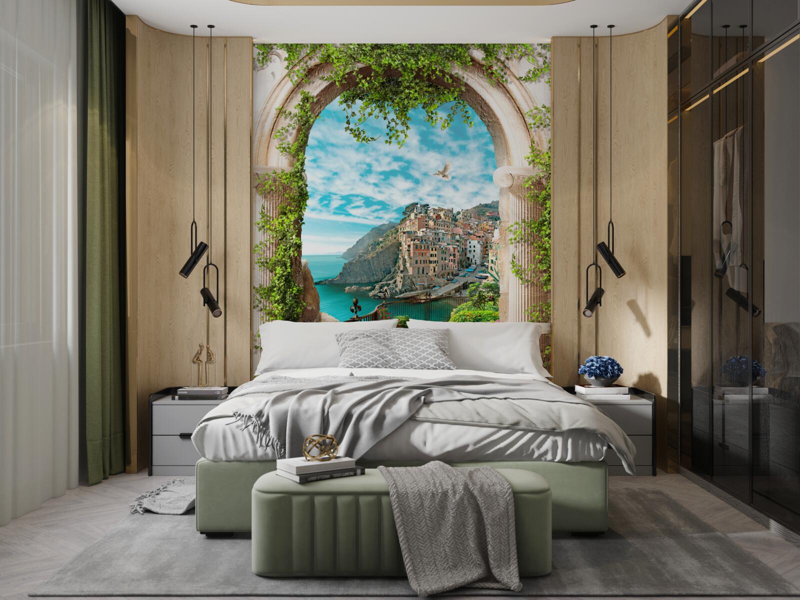 Fototapeta kamenný oblúk a cesta vedúca do mesta