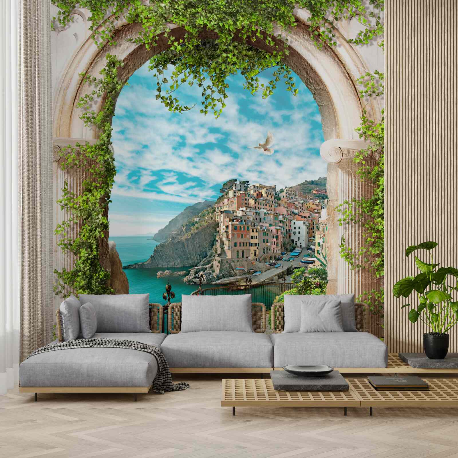 Fototapeta kamenný oblúk a cesta vedúca do mesta