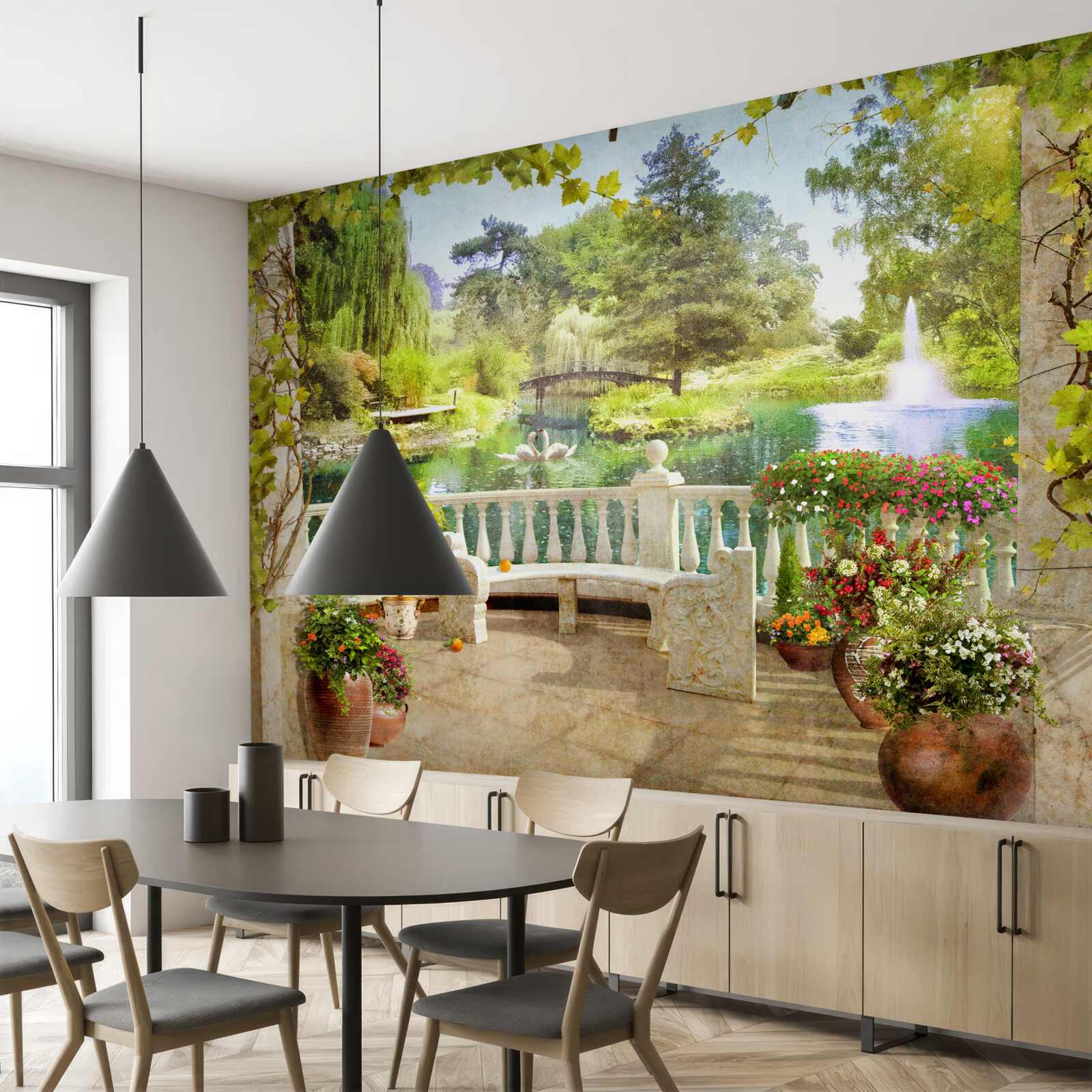 Fototapeta Labute pri jazere na terase