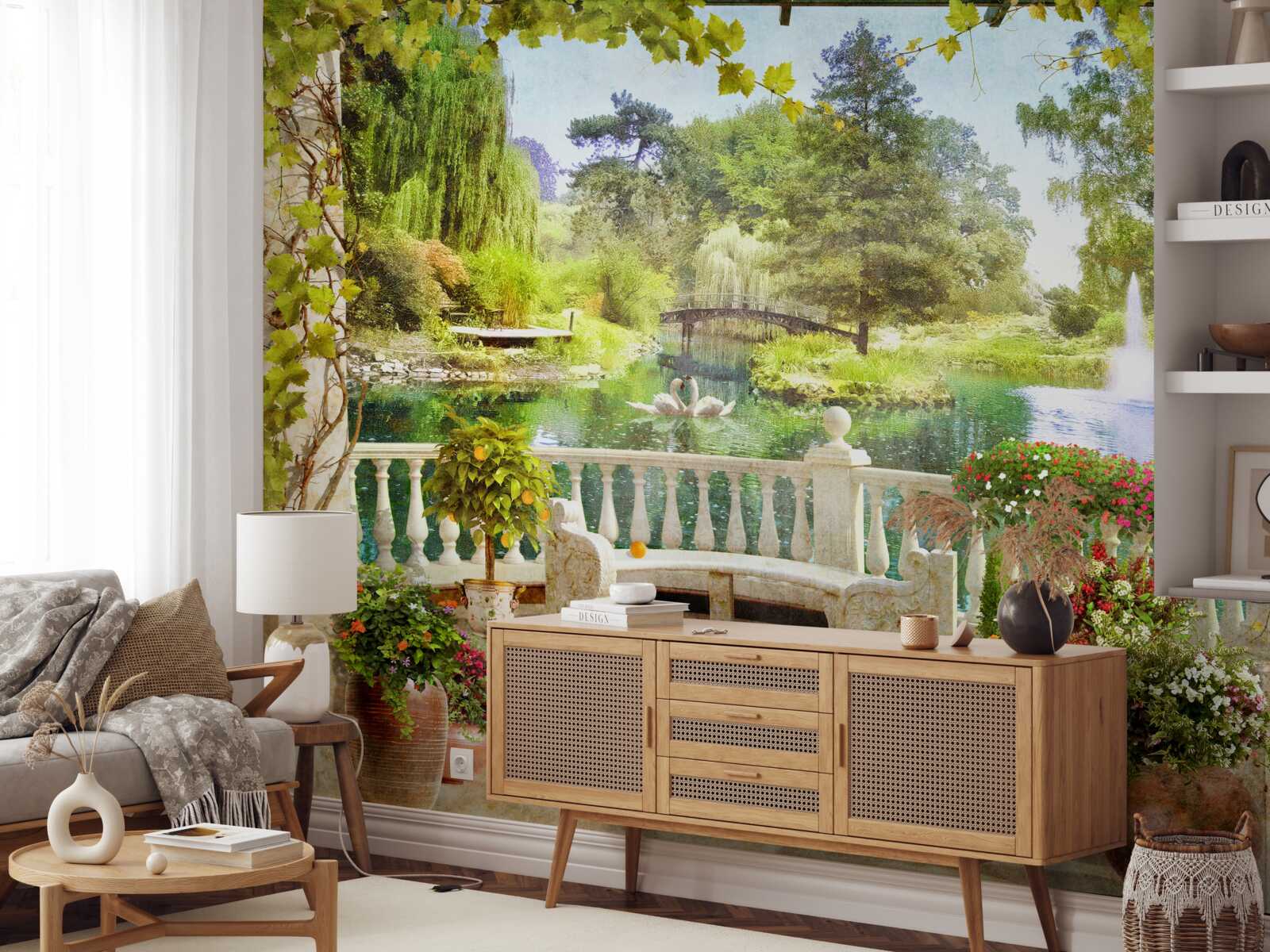 Fototapeta Labute pri jazere na terase