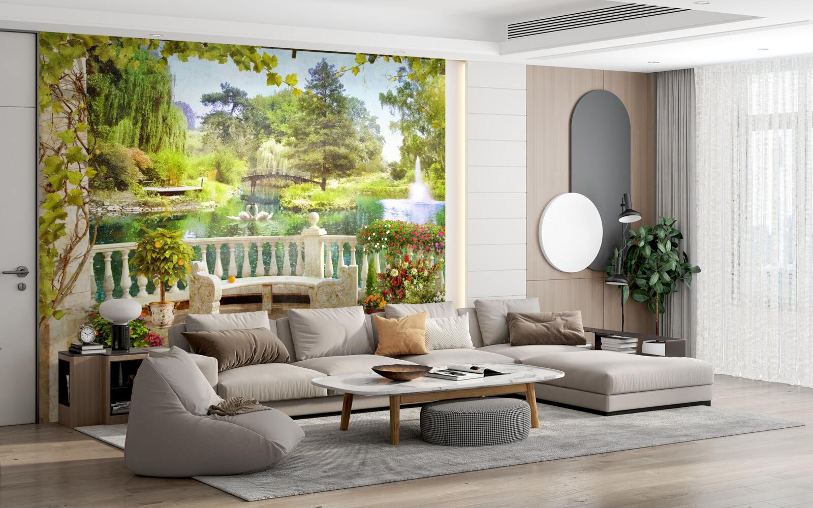 Fototapeta Labute pri jazere na terase