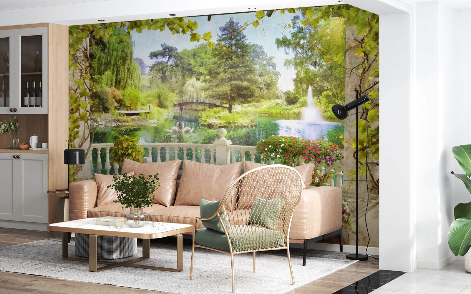 Fototapeta Labute pri jazere na terase