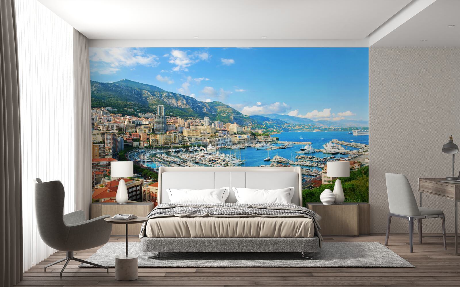 Fototapeta Monako je záliv, kde sa zhromažďuje veľa jácht