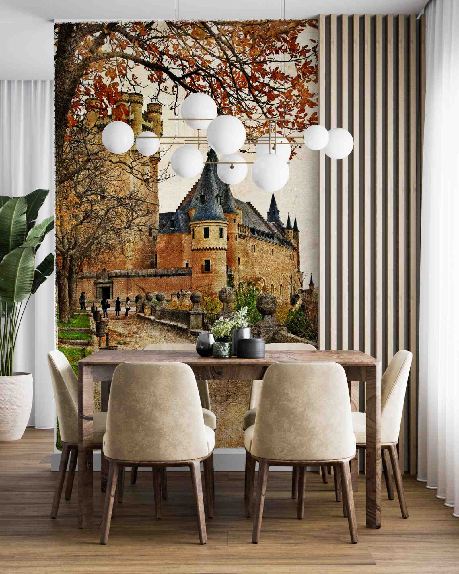 Fototapeta Cesta k starobylému hradu na jeseň