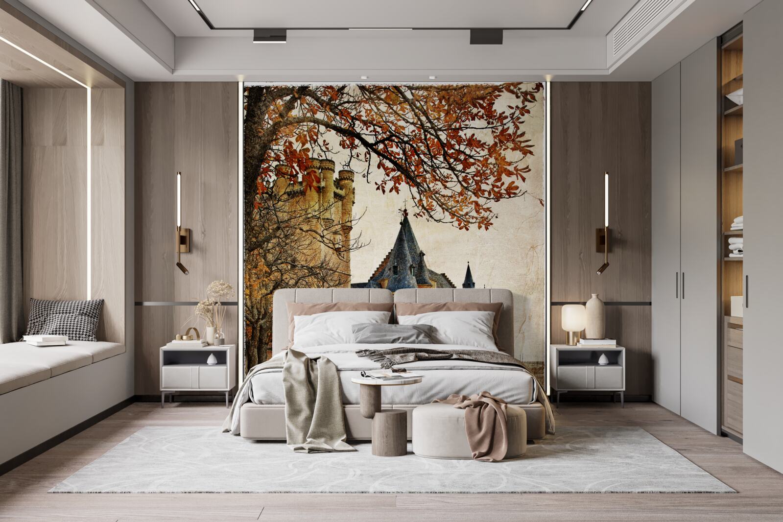 Fototapeta Cesta k starobylému hradu na jeseň