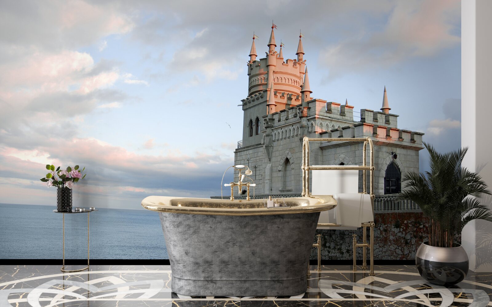 Fototapeta lastovičie hniezdo na úsvite