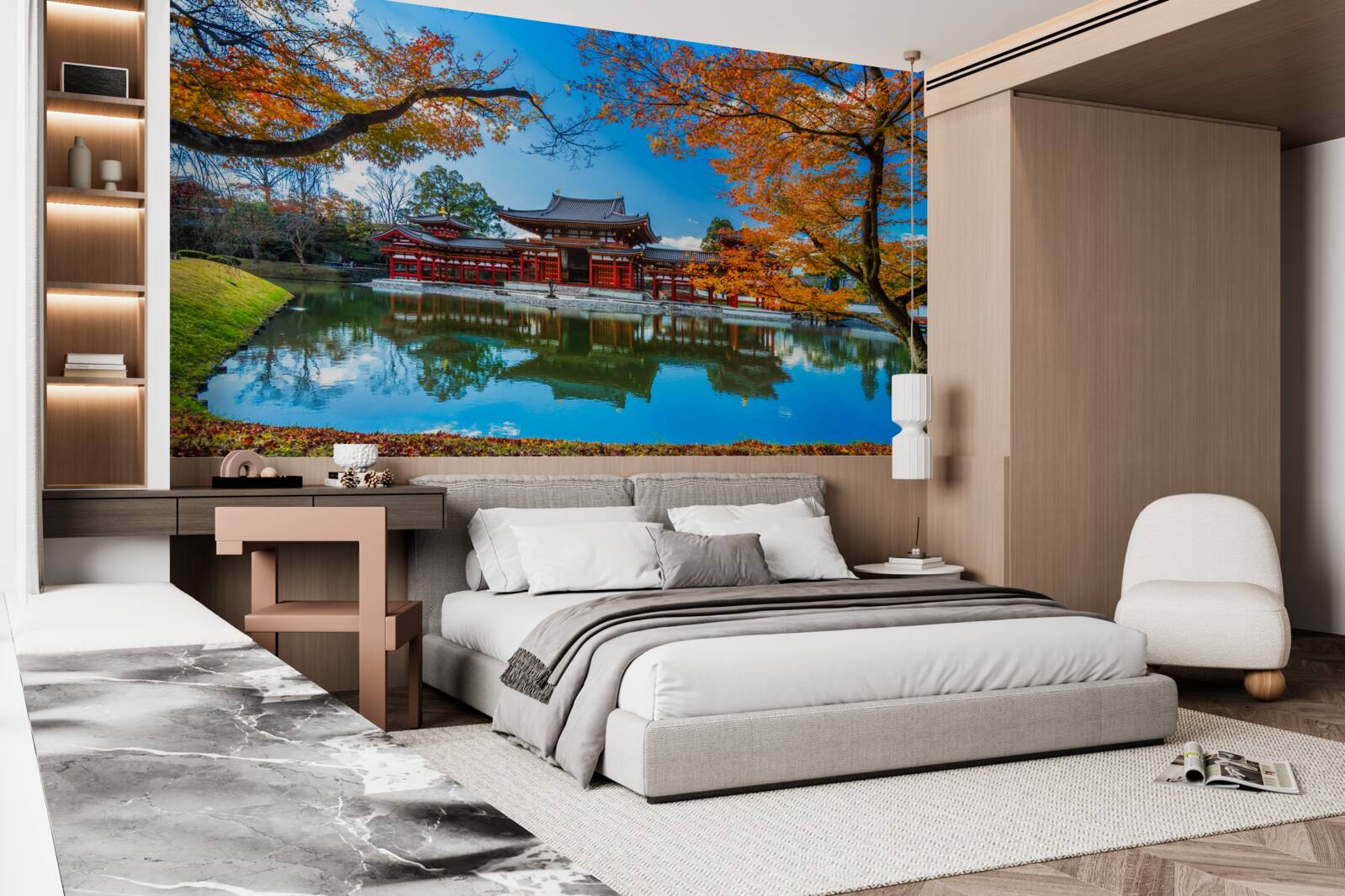 Fototapeta jesenný odraz v japonskom parku