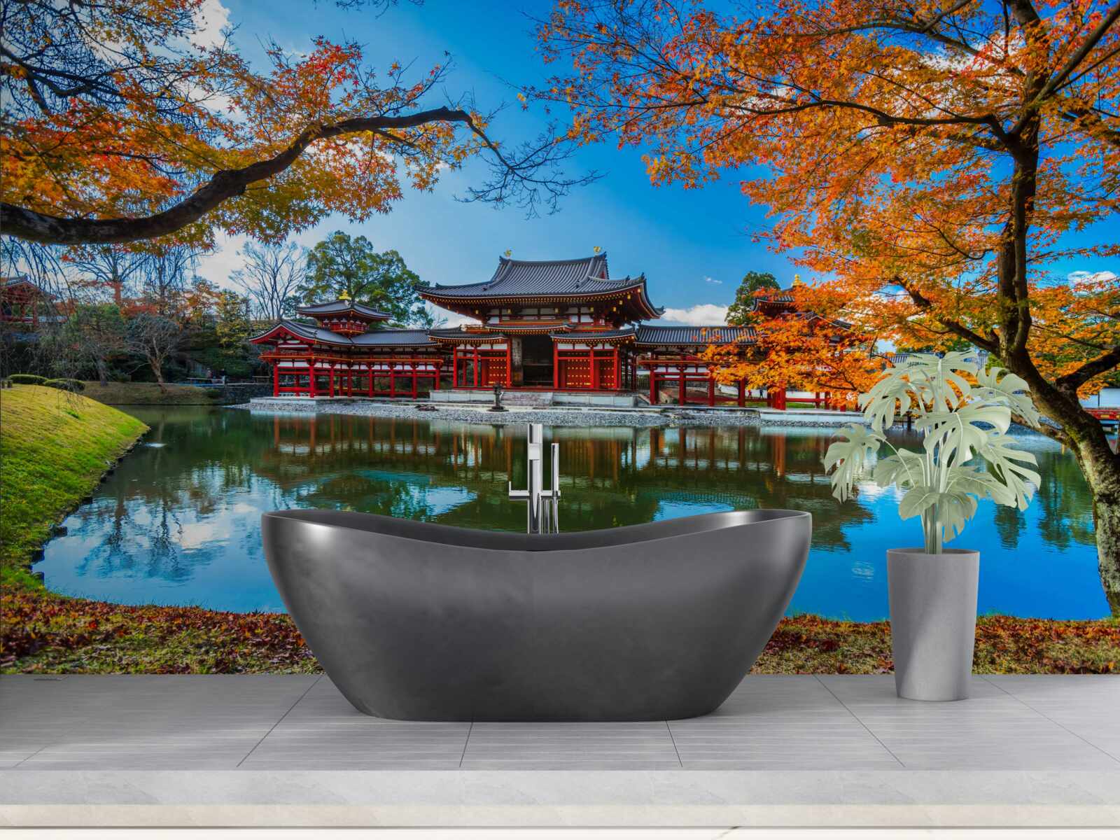 Fototapeta jesenný odraz v japonskom parku